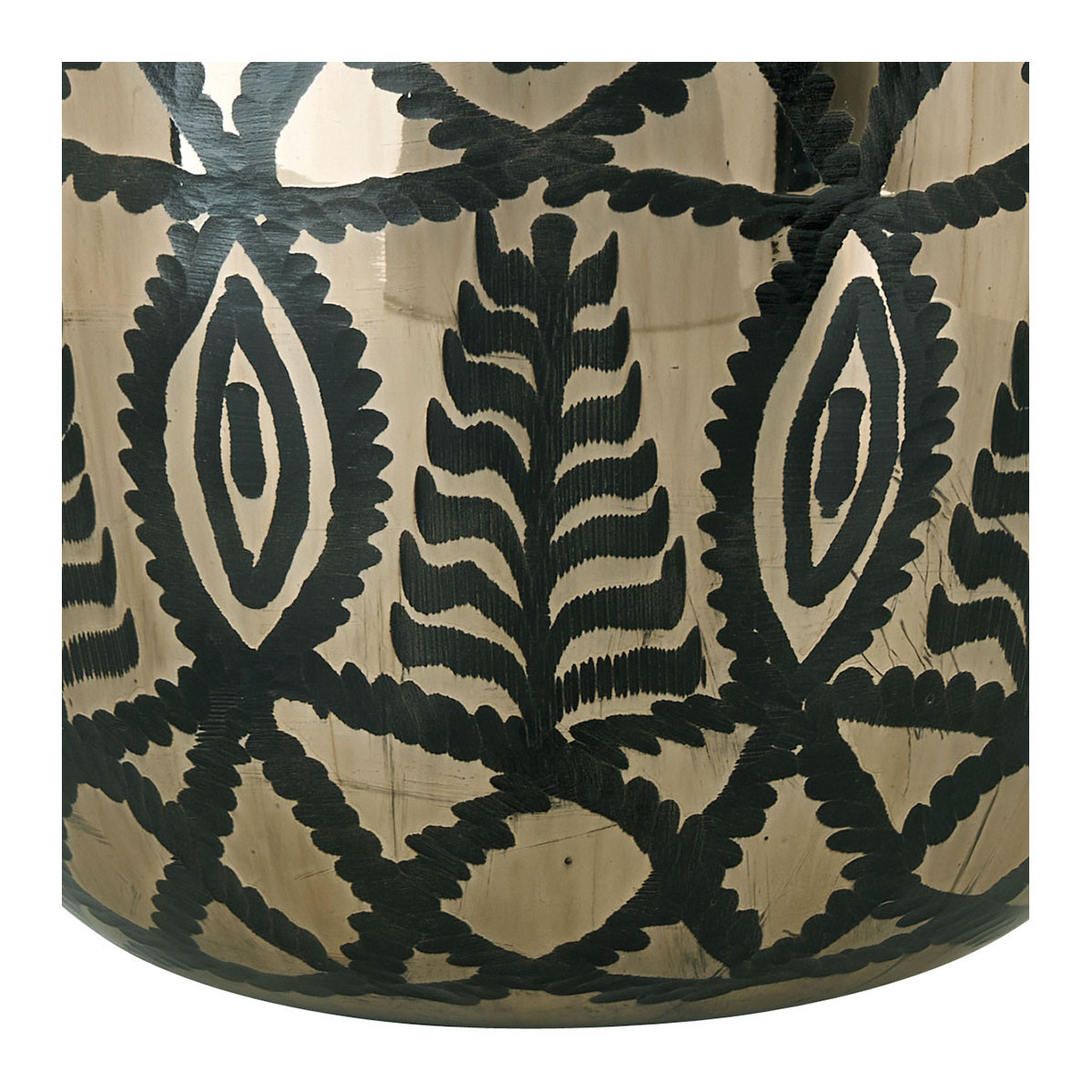 Frosted glass Hera jar vase BLANC D'IVOIRE Golden