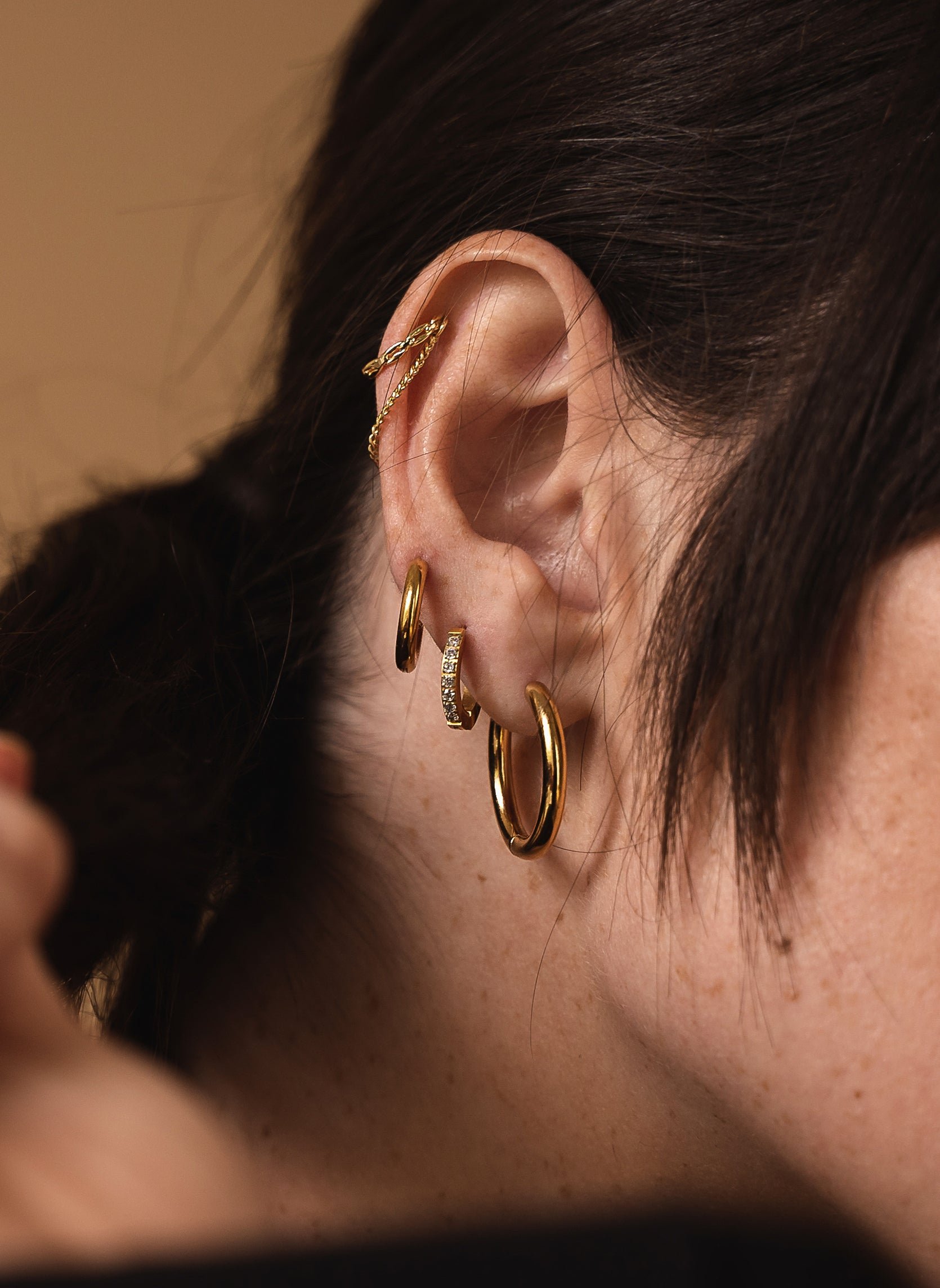 Mini indigo hoop earrings AEC Paris Golden