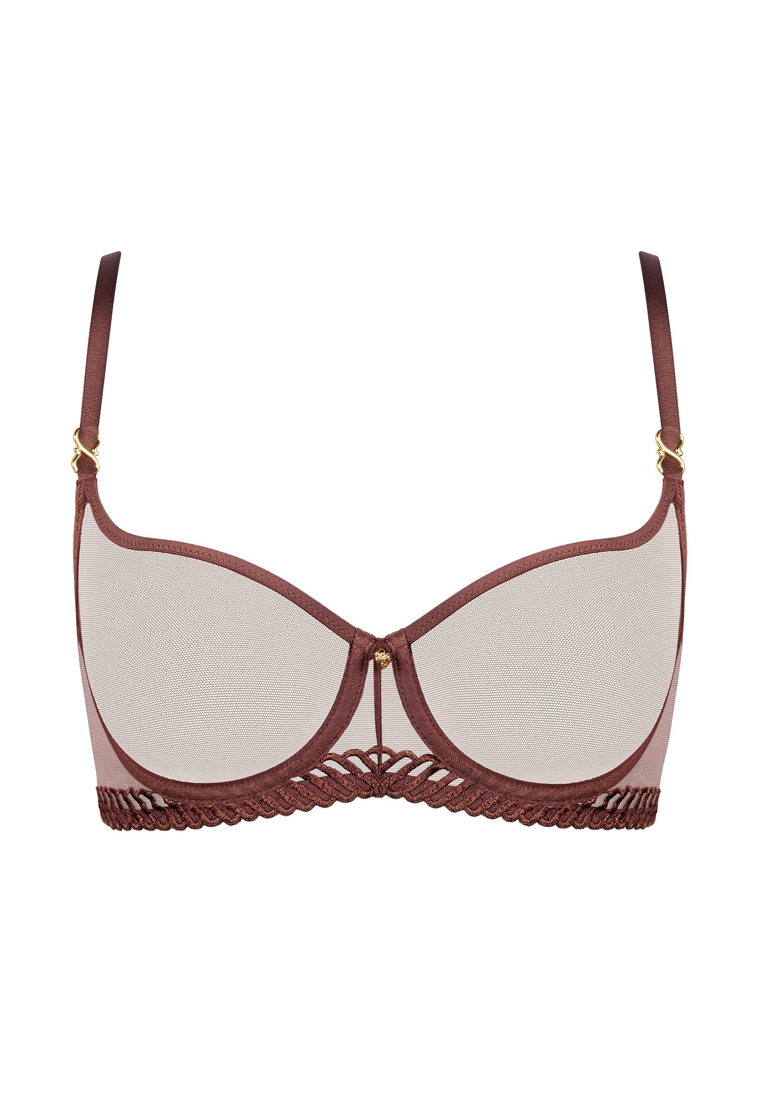 Underwired demi-cup bra AUBADE Brown