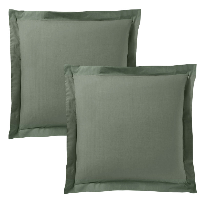 Cotton percale pillow case COTON PUR Green