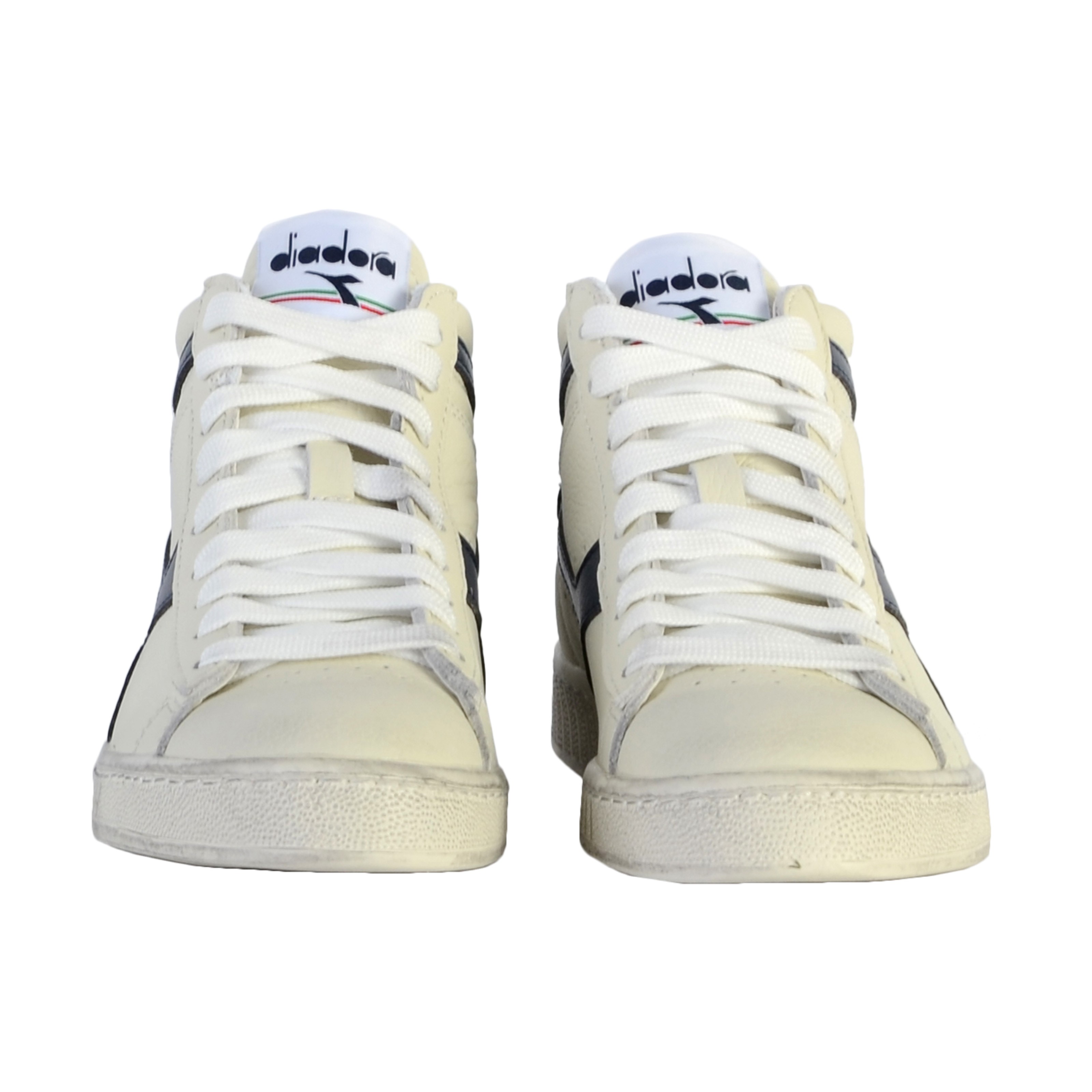 Lace-up leather sneakers game l high waxed DIADORA White