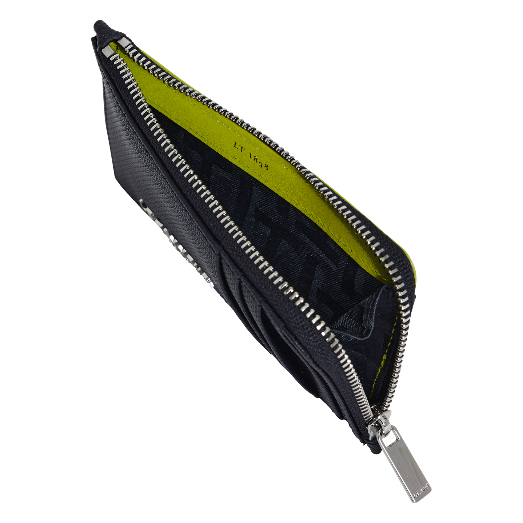 Leren pasjeshouder met ritsje en monogram LE TANNEUR Blauw