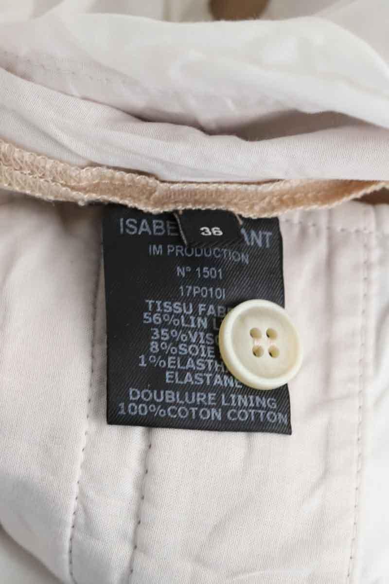 Straight linen trousers ISABEL MARANT - Seconde Main Pink