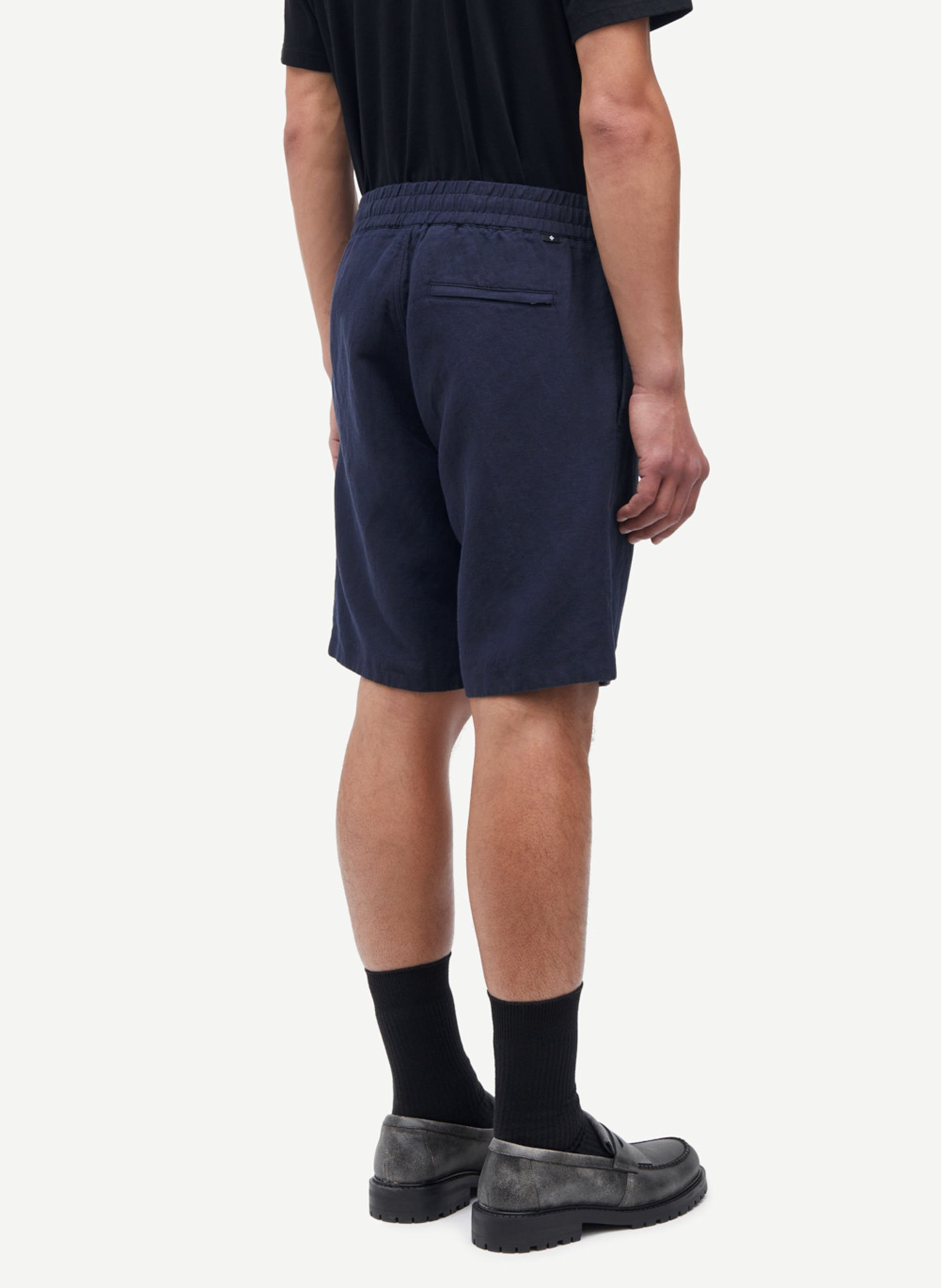 Cotton and linen shorts SAMSOE SAMSOE Blue