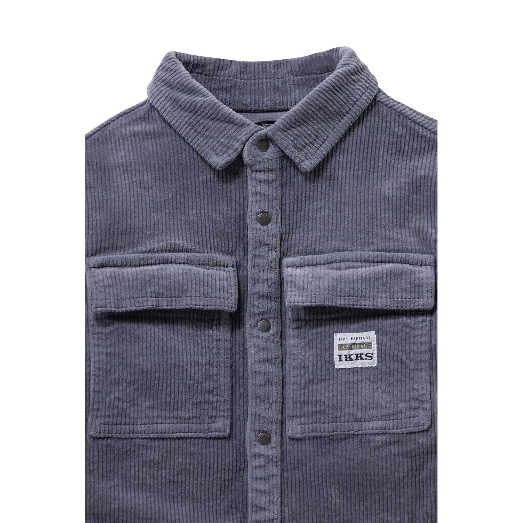 Cotton-blend overshirt with classic collar IKKS JUNIOR Blue