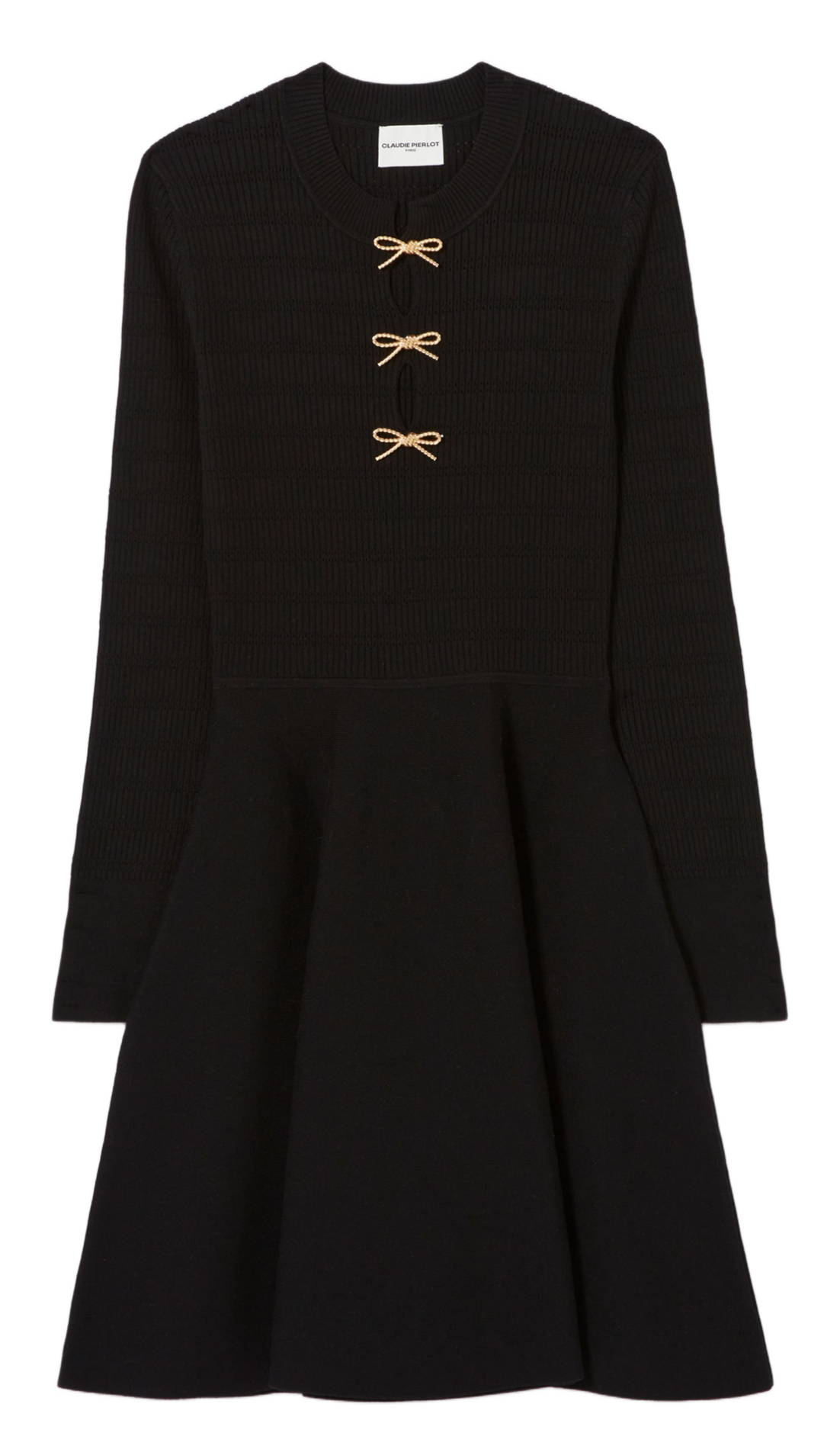 Robe courte cintrée à détails nœuds CLAUDIE PIERLOT Noir