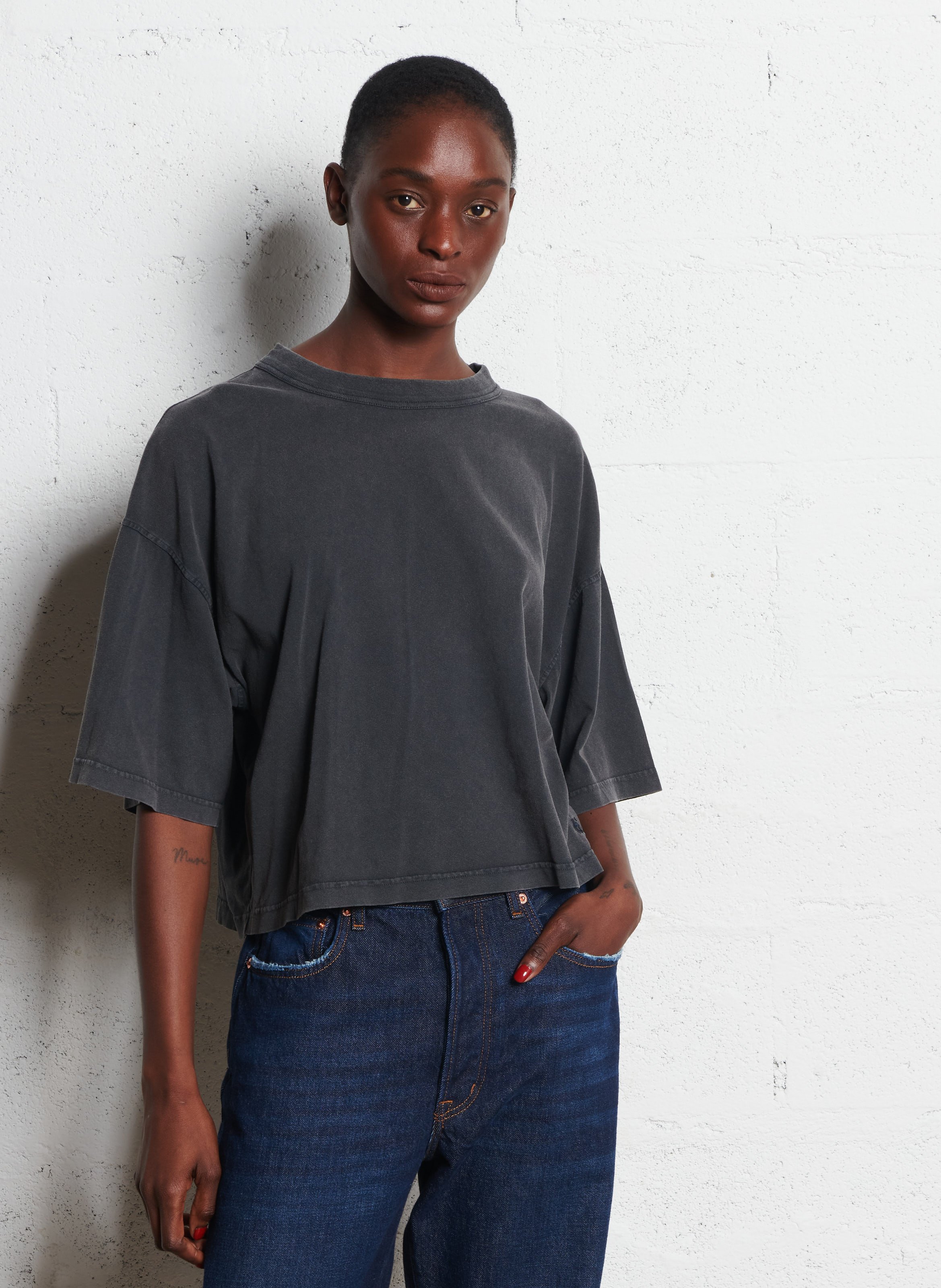 T-shirt met ronde hals van katoen BELLEROSE