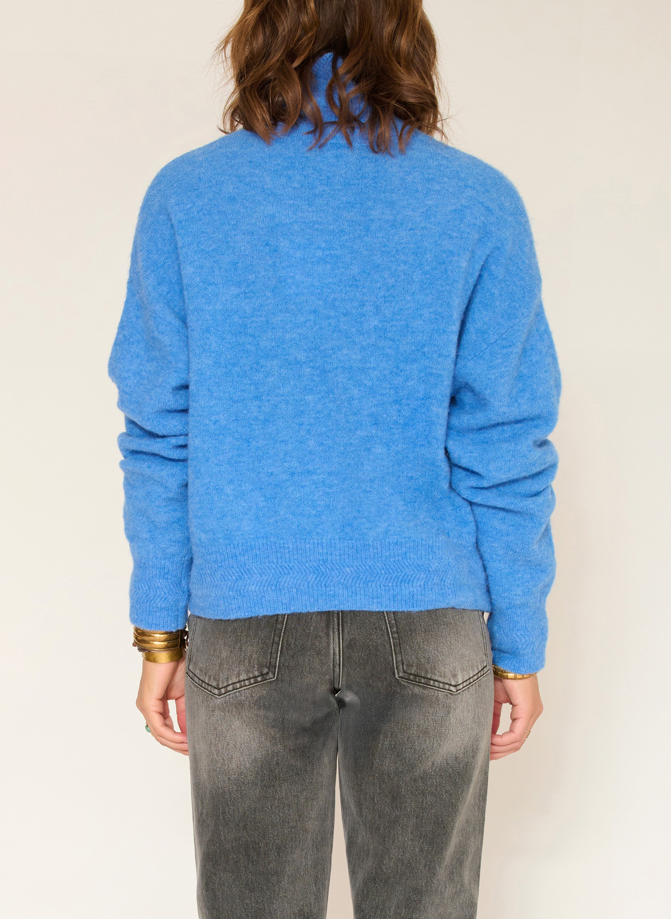 Pull ample col montant en laine mélangée MKT Bleu