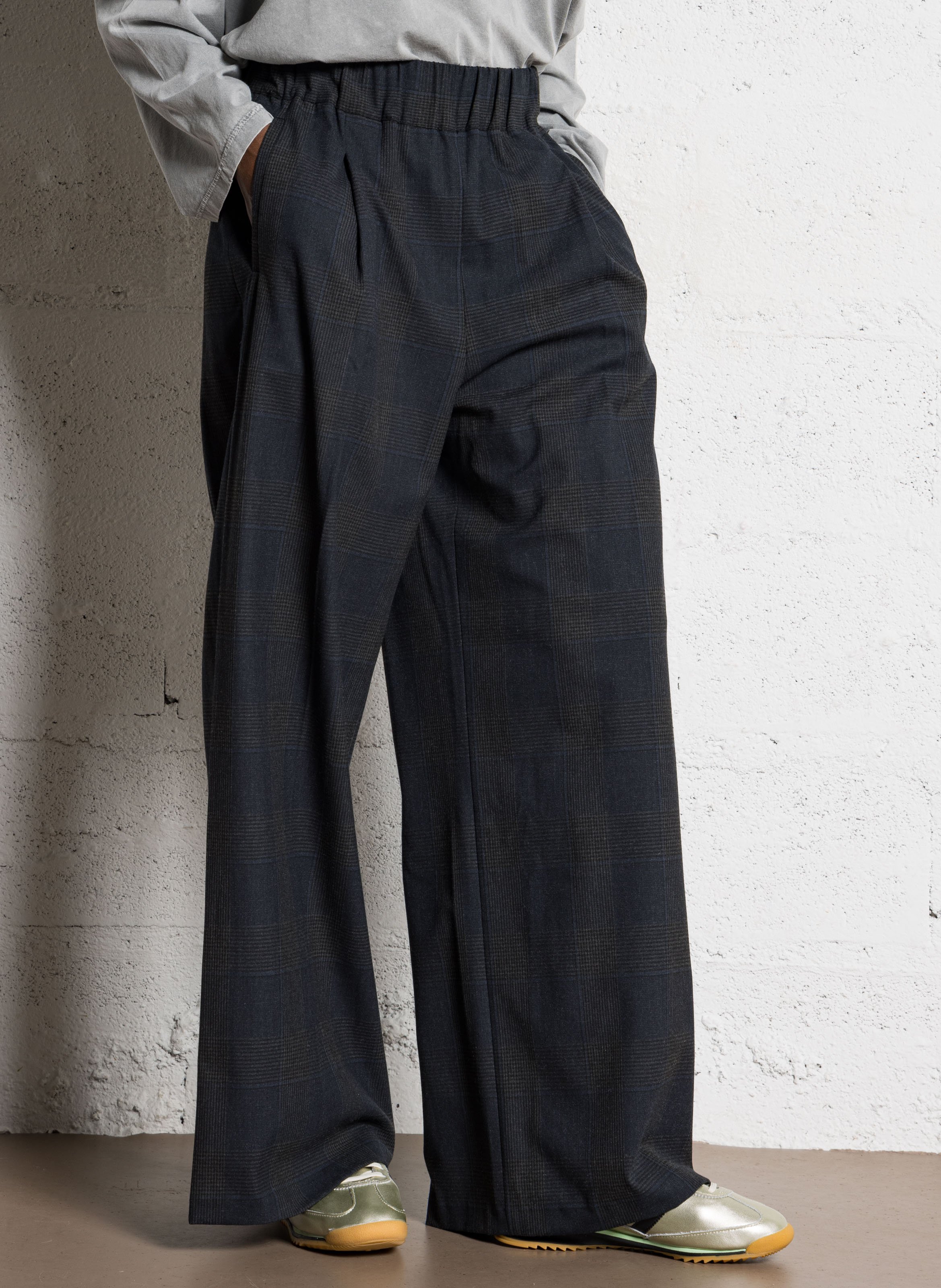 Checked straight-leg pants BELLEROSE Green