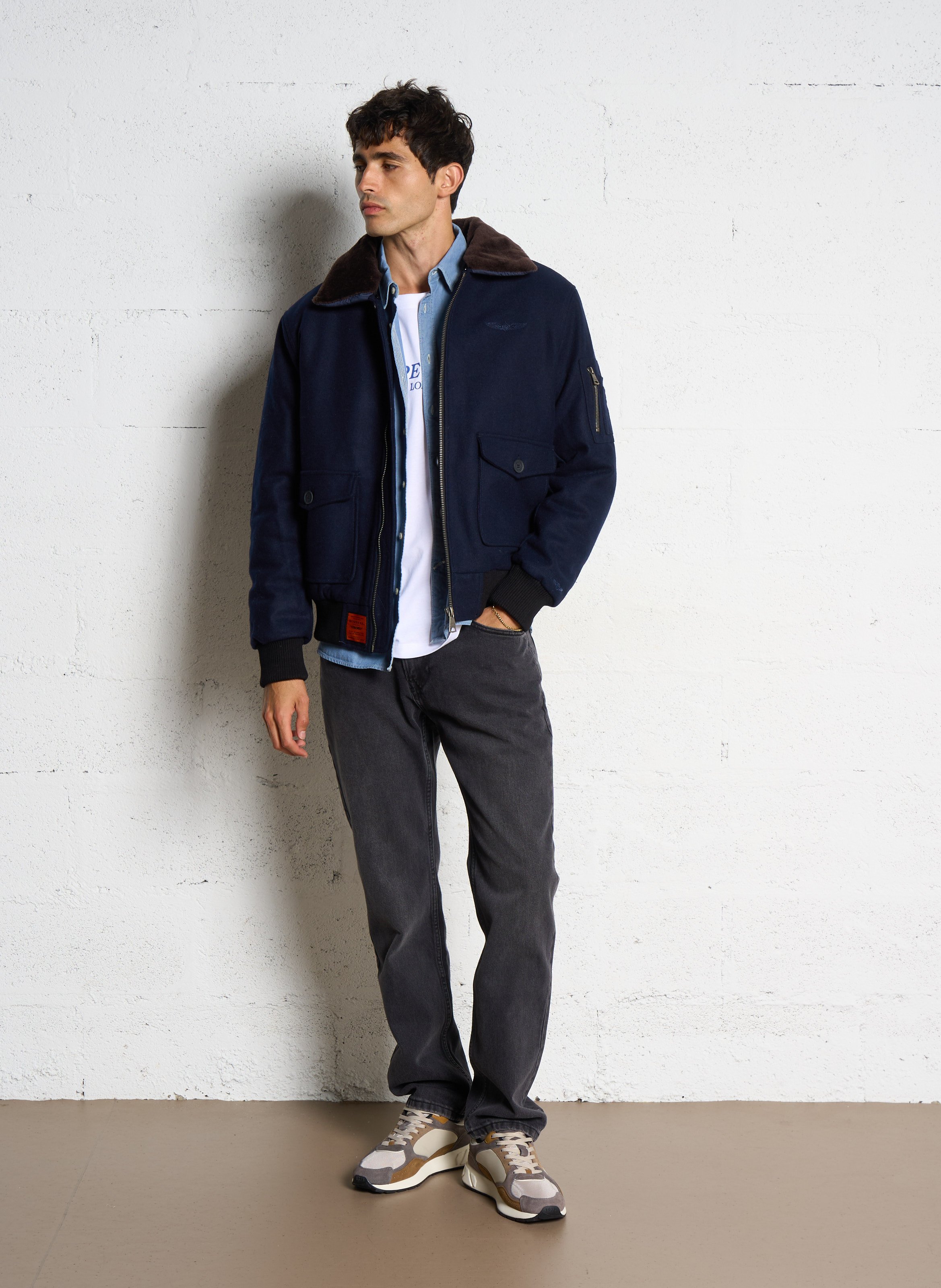 Pilotenjack | wolblend BOMBERS ORIGINAL Blauw