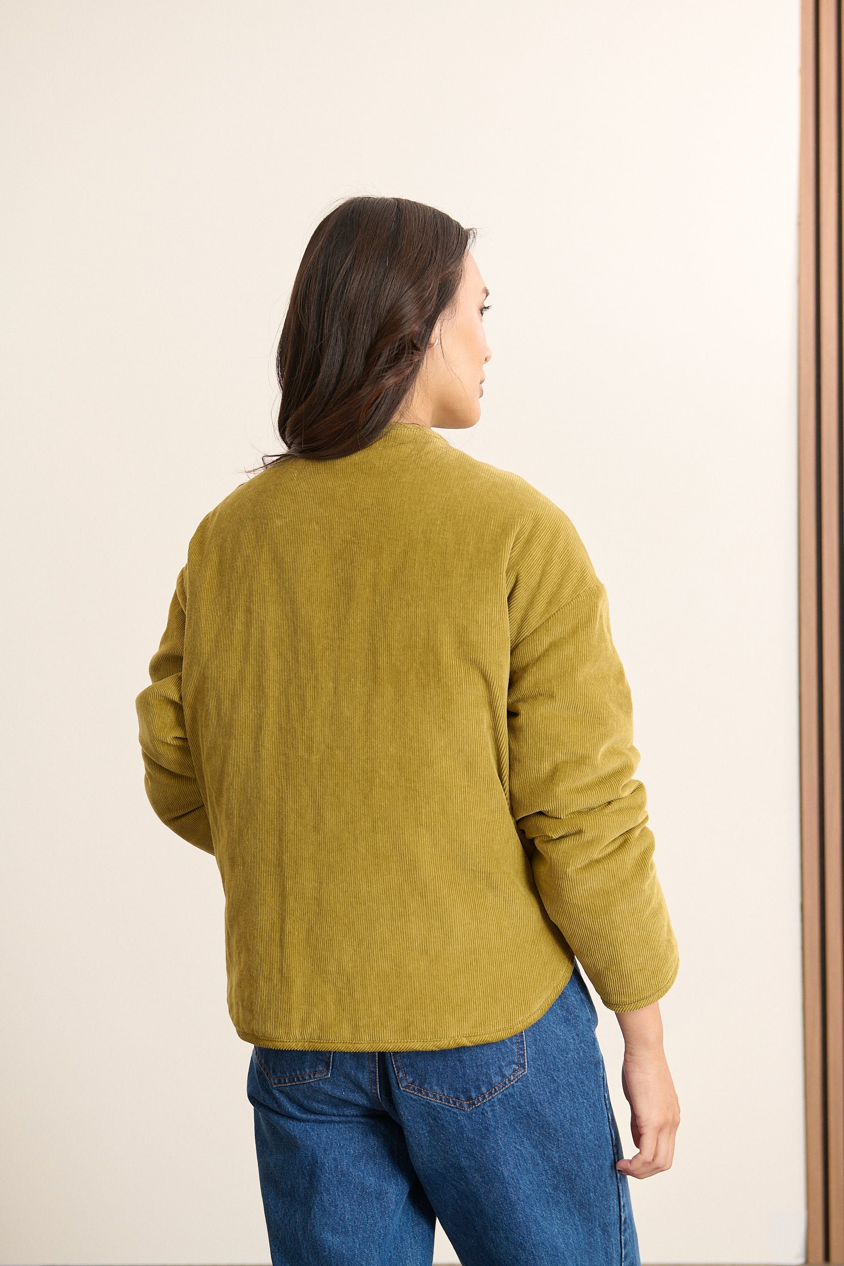 Reversible corduroy jacket GARANCE PARIS Green