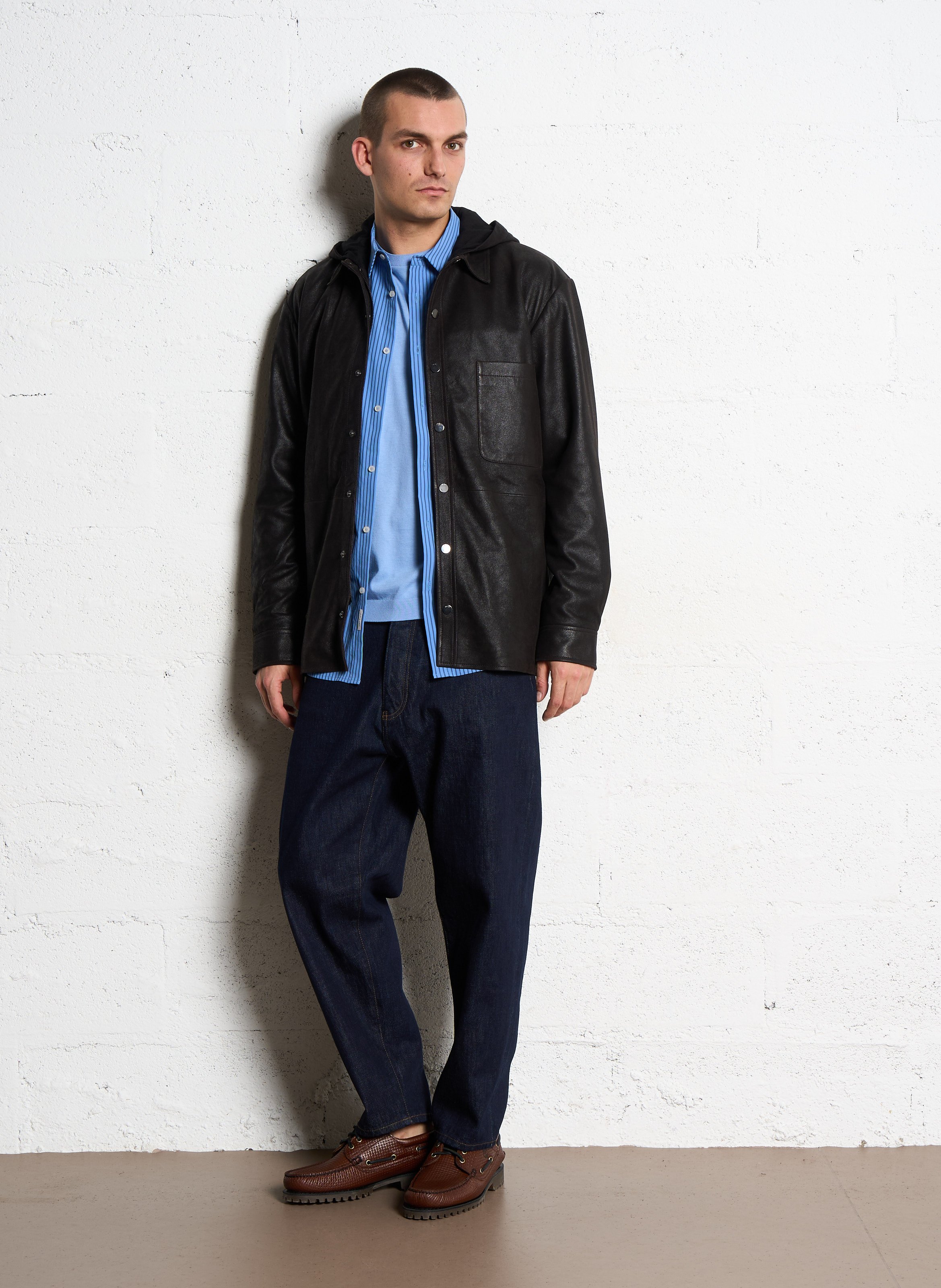 Jean large en denim brut IKKS Bleu