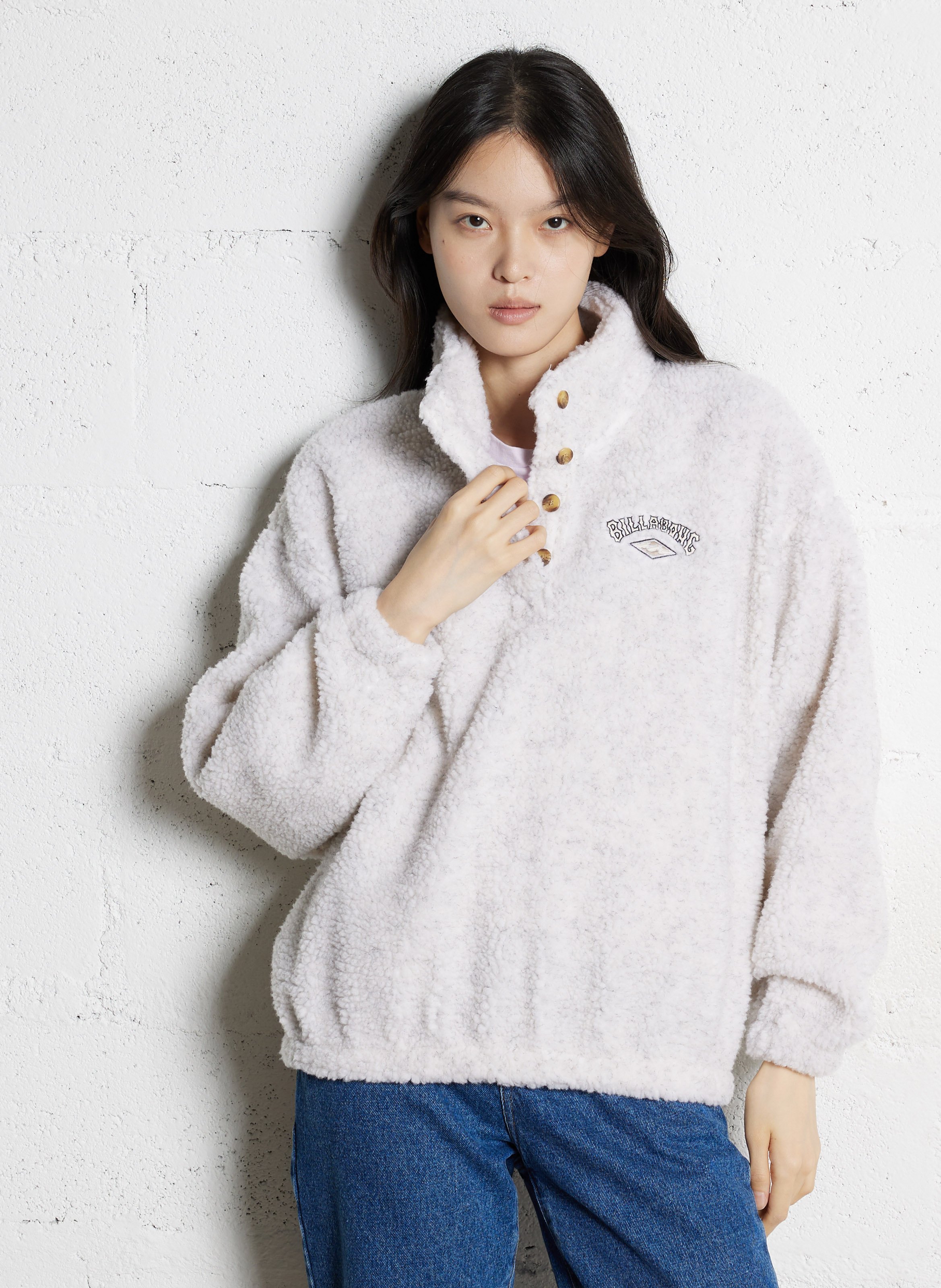 Polaire oversize col montant BILLABONG Beige