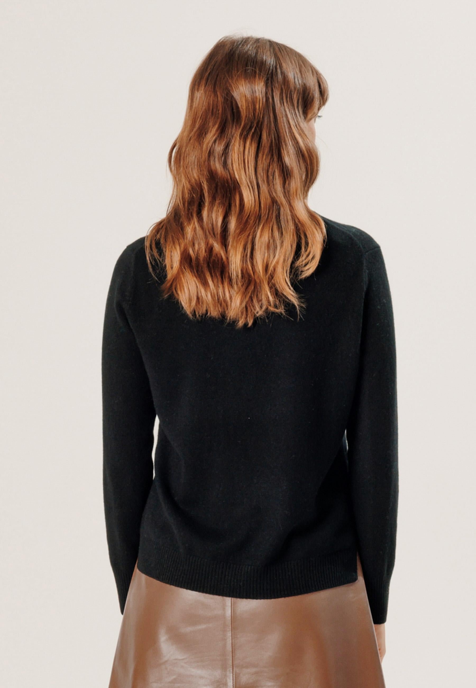 Belted cashmere sweater RODIER Black