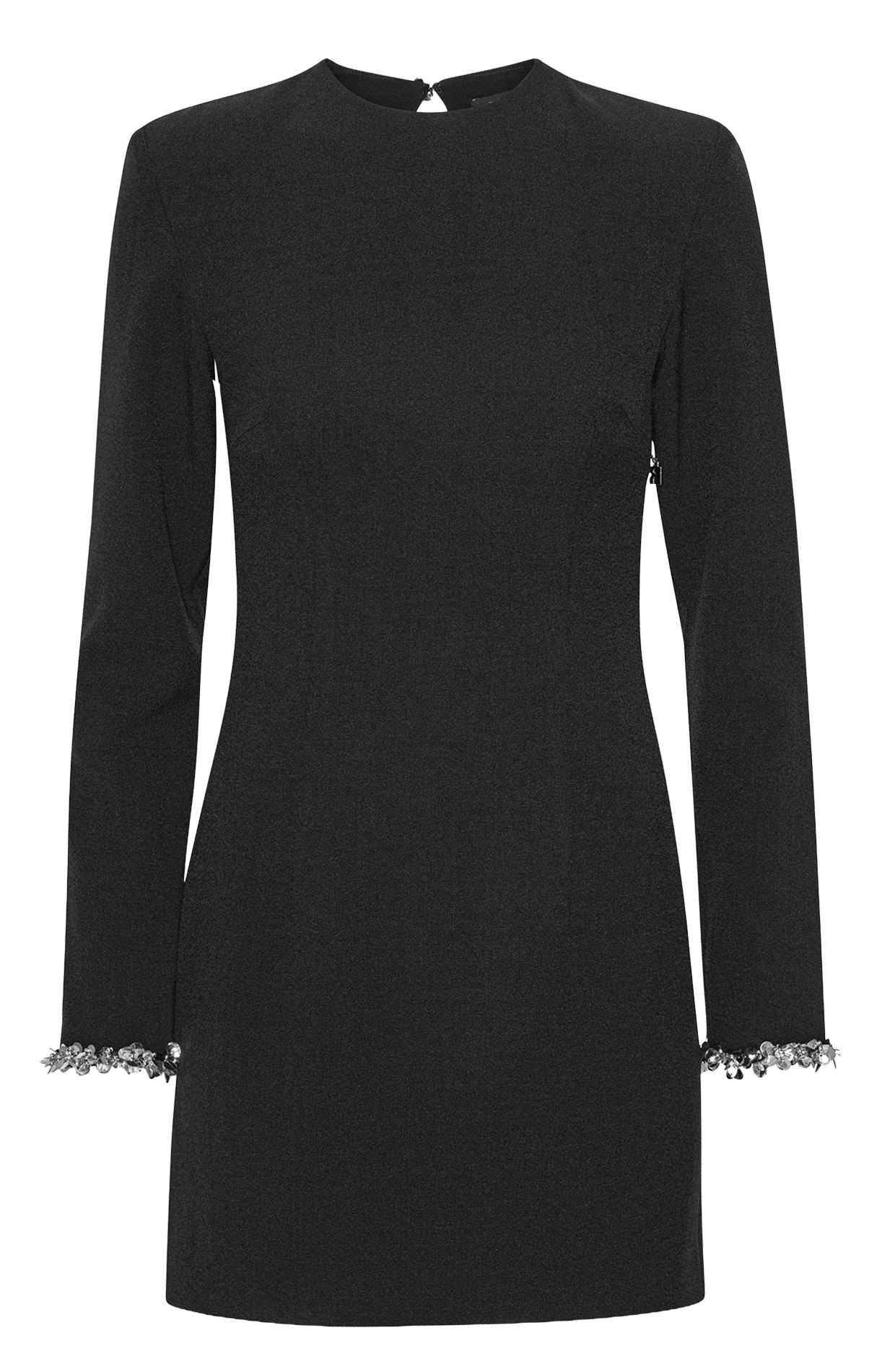 Short high-neck dress with rhinestones ROTATE Black