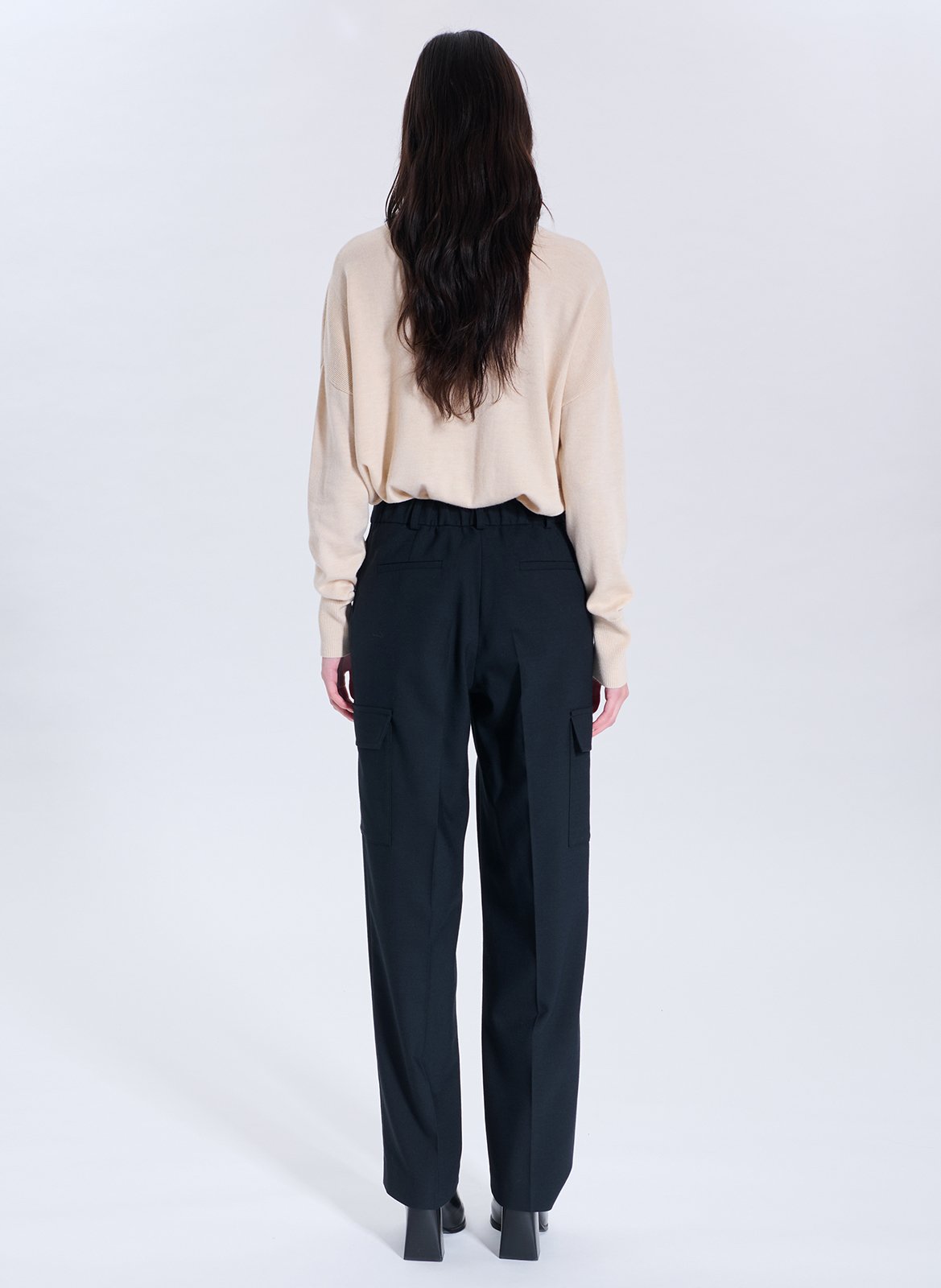 Straight cargo pants with pockets ZAPA Black