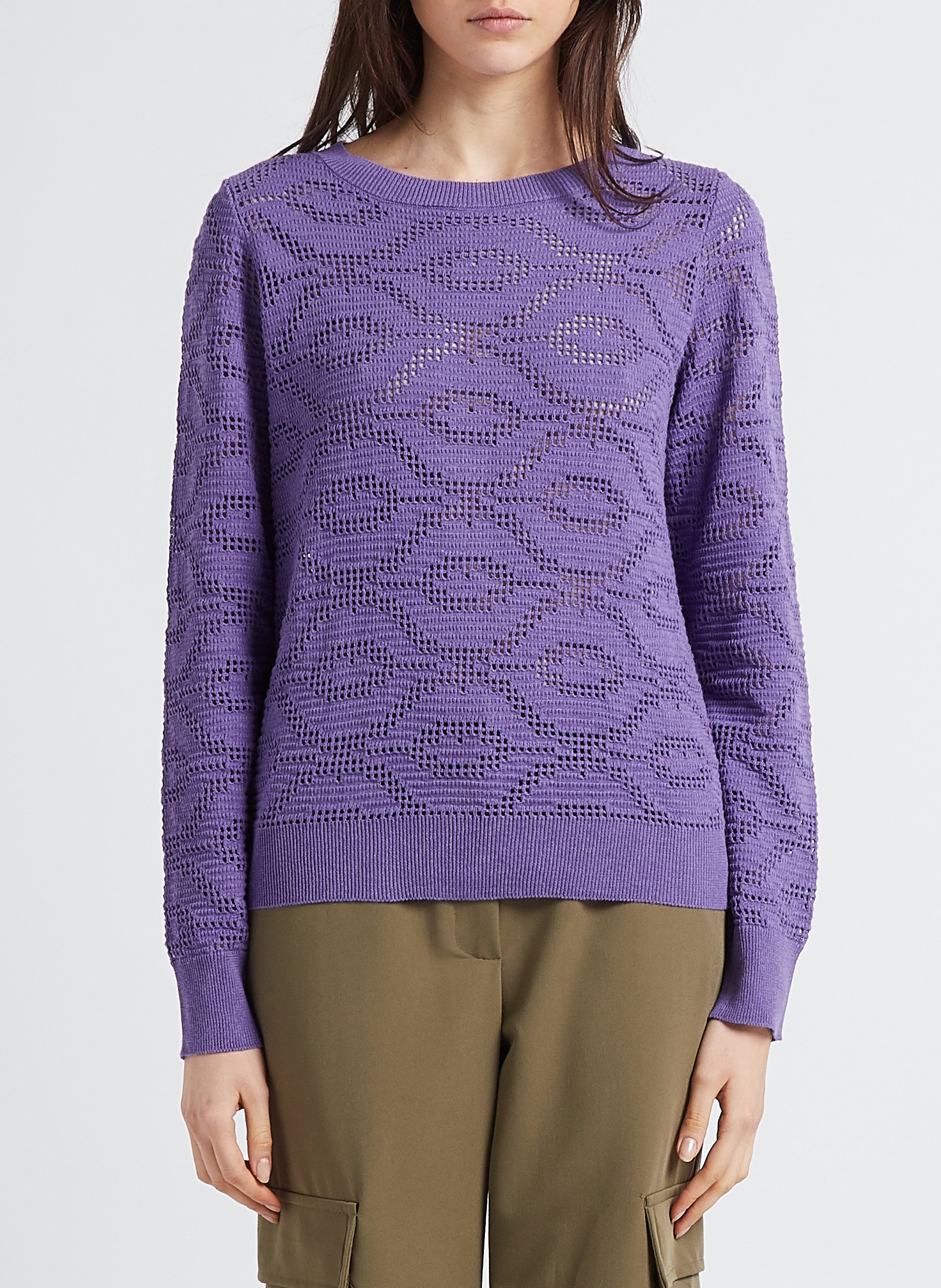 Pull col rond ajouré en coton mélangé LA PETITE FRANCAISE