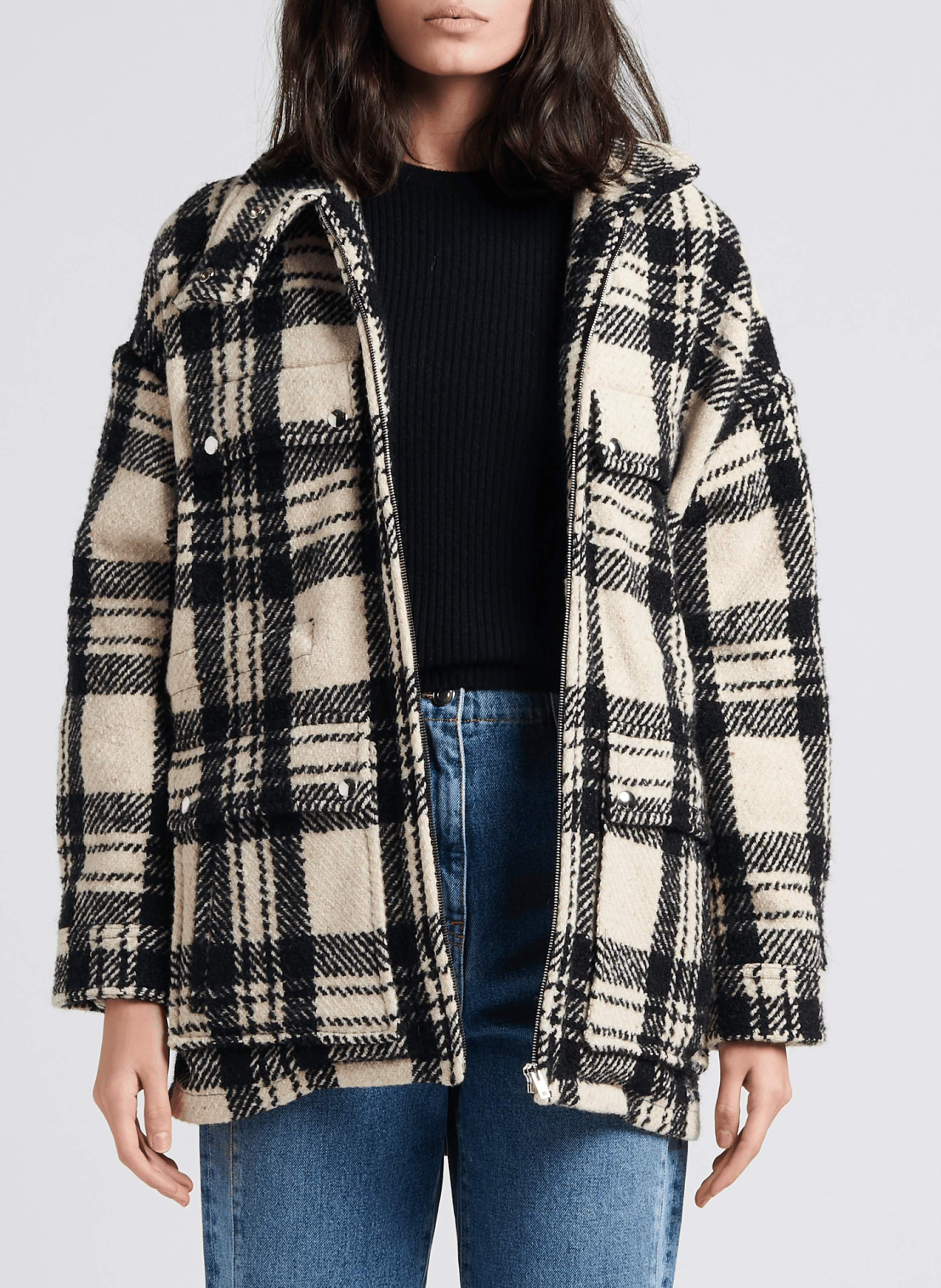 Manteau col montant en laine mélangée  IRO Noir