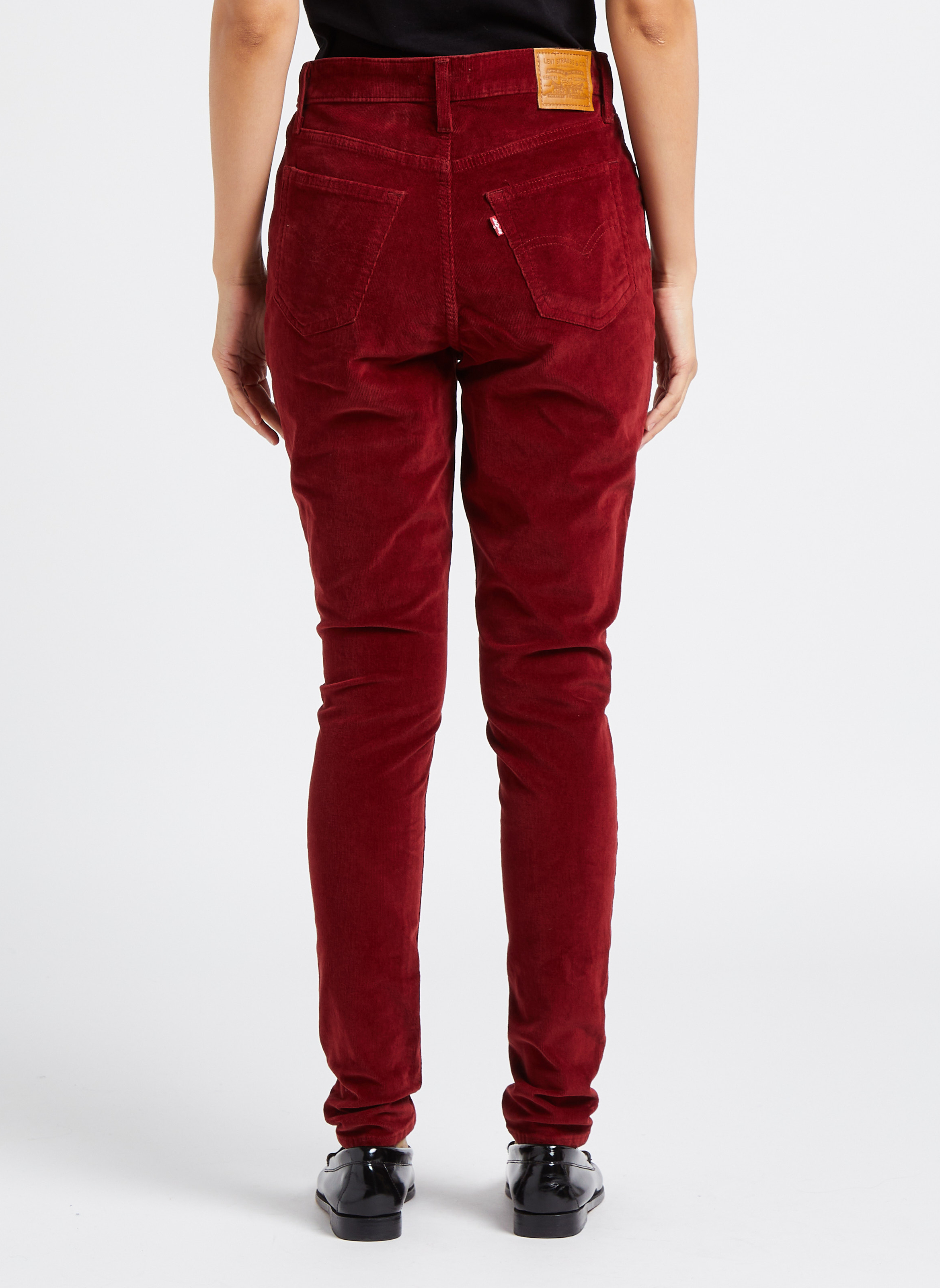 Pantalon skinny en velours côtelé LEVI'S Rouge