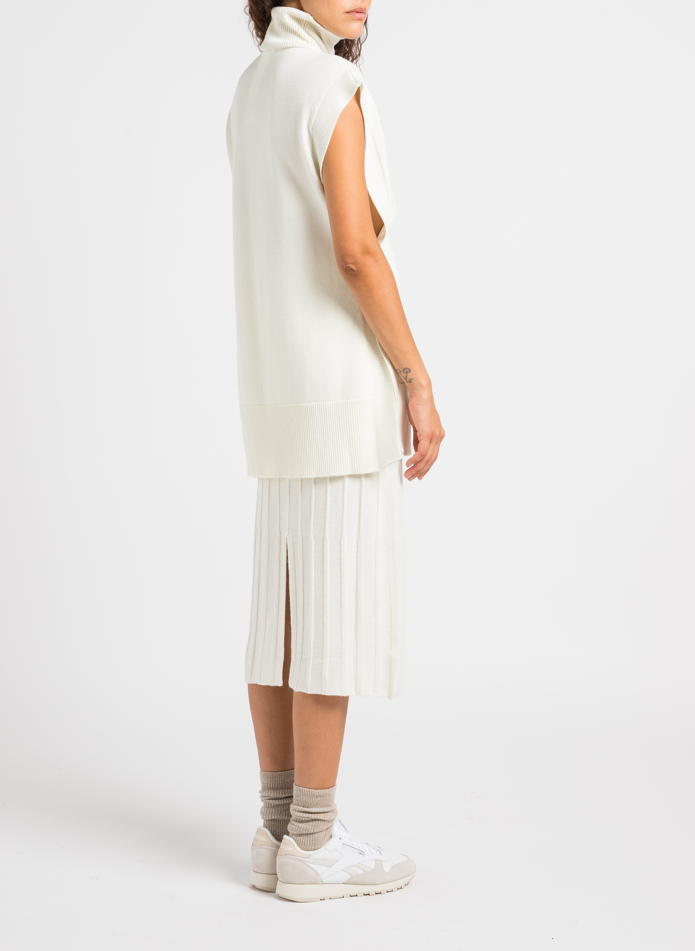 Gilet col roulé en laine  MAX MARA LEISURE Blanc