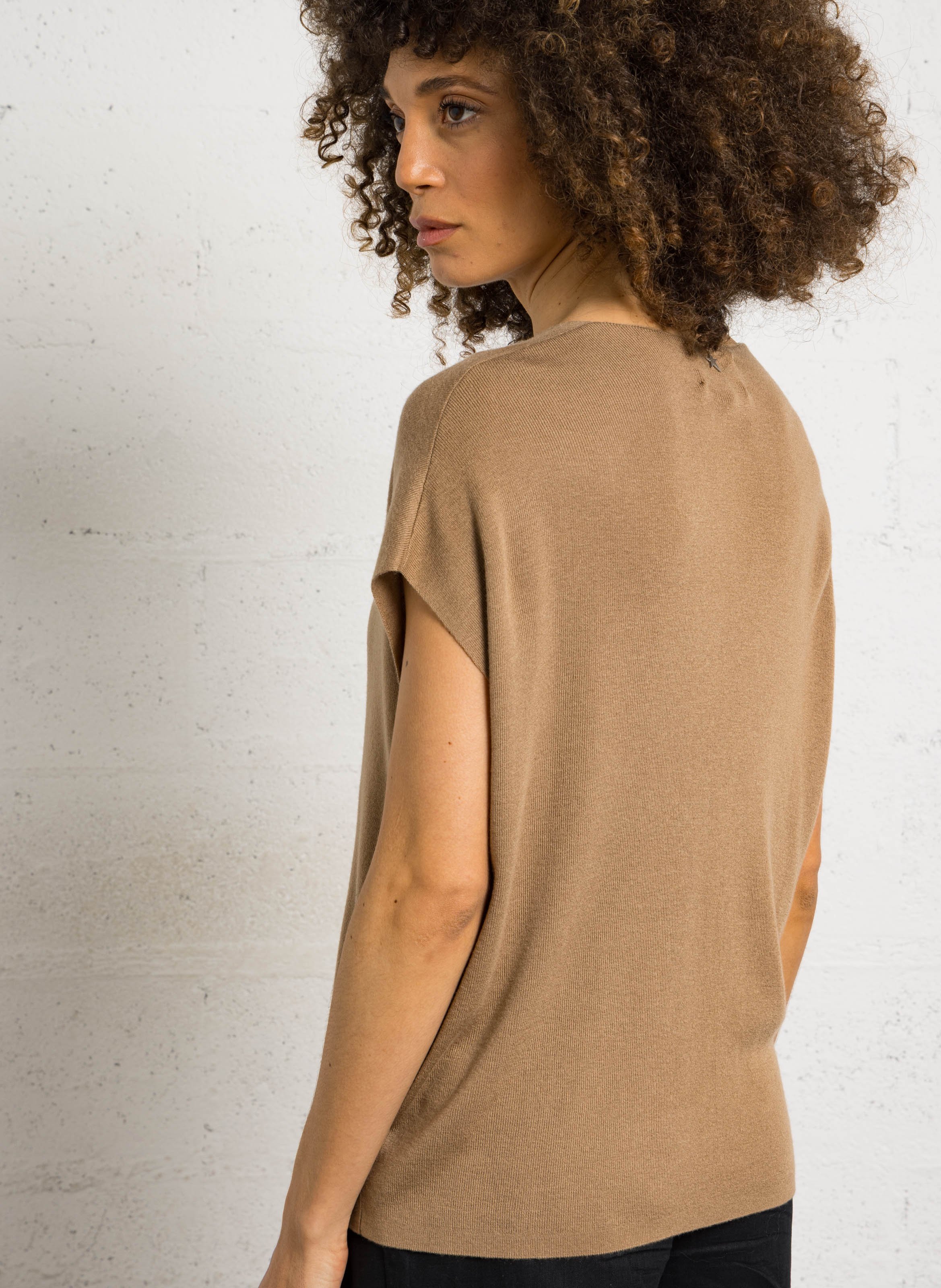 V-neck straight-cut sweater SUD EXPRESS Brown