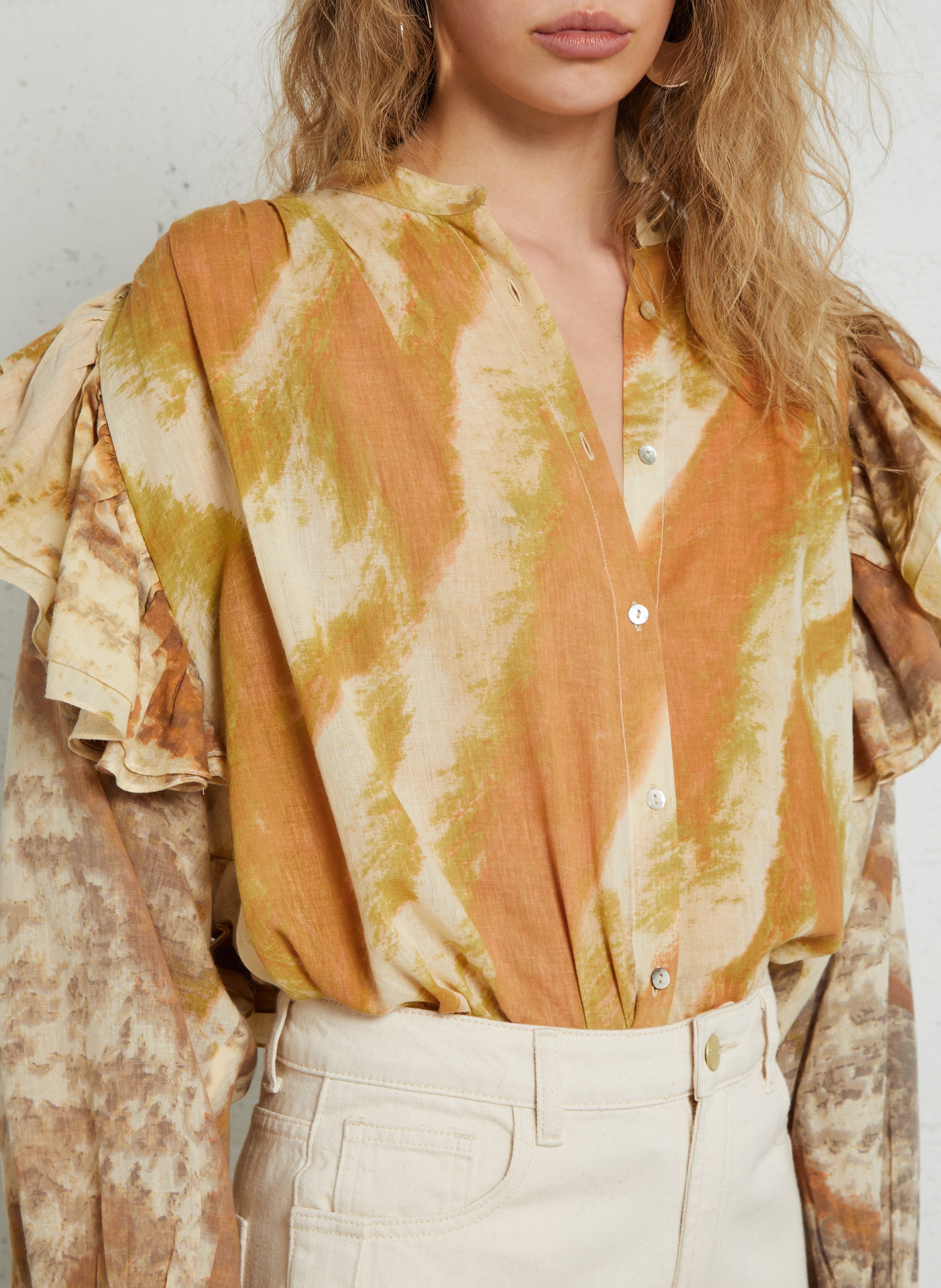 Oversized overhemd van katoen met klassieke kraag MES DEMOISELLES Veelkleurig