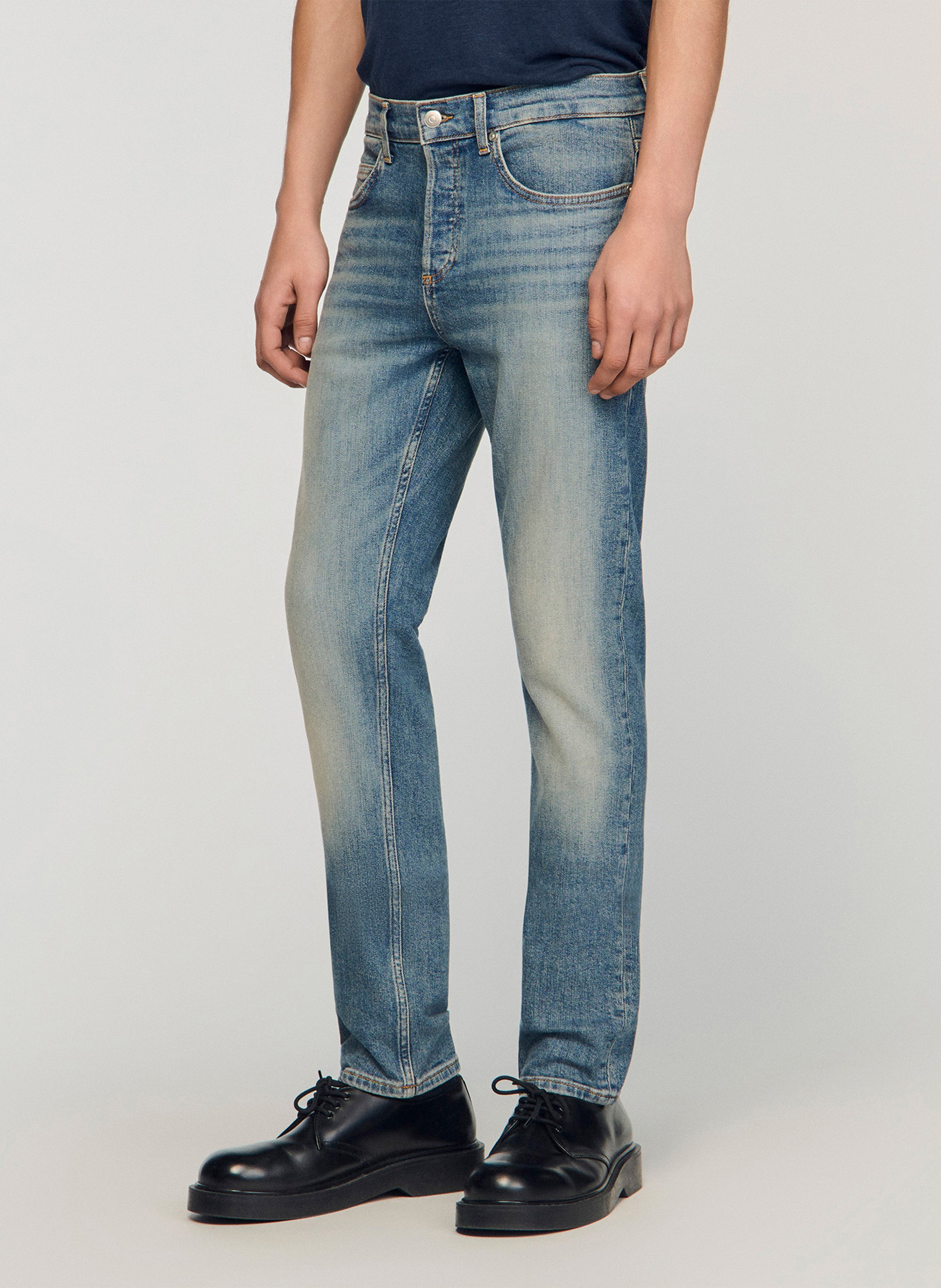 Jean slim en coton mélangé SANDRO Bleu