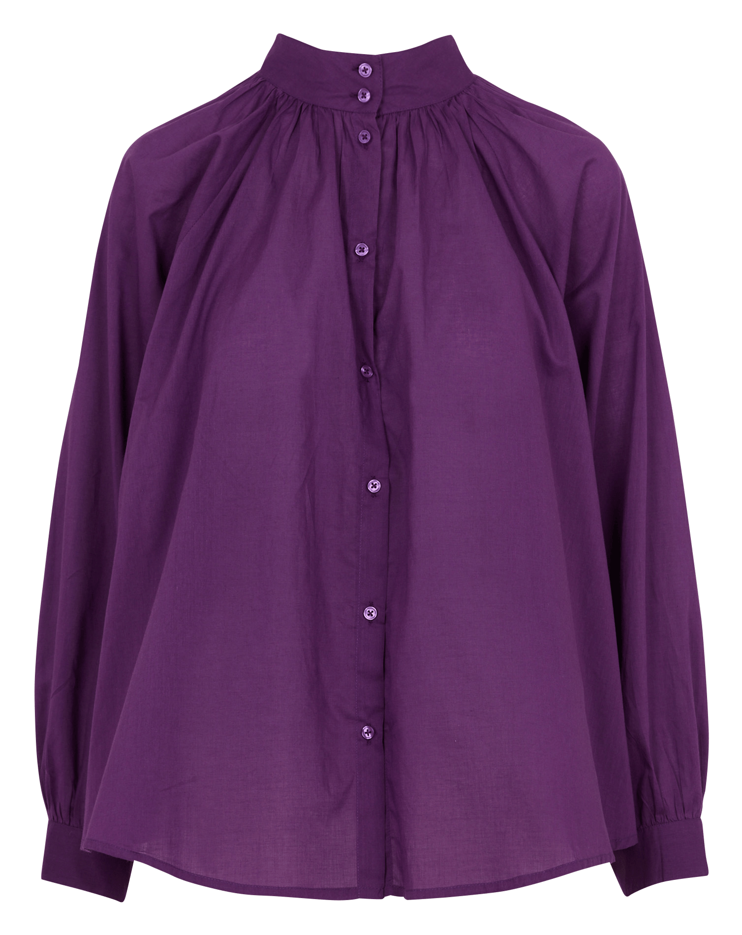 Oversized blouse met opstaande kraag van katoen BELLEPIECE Violet