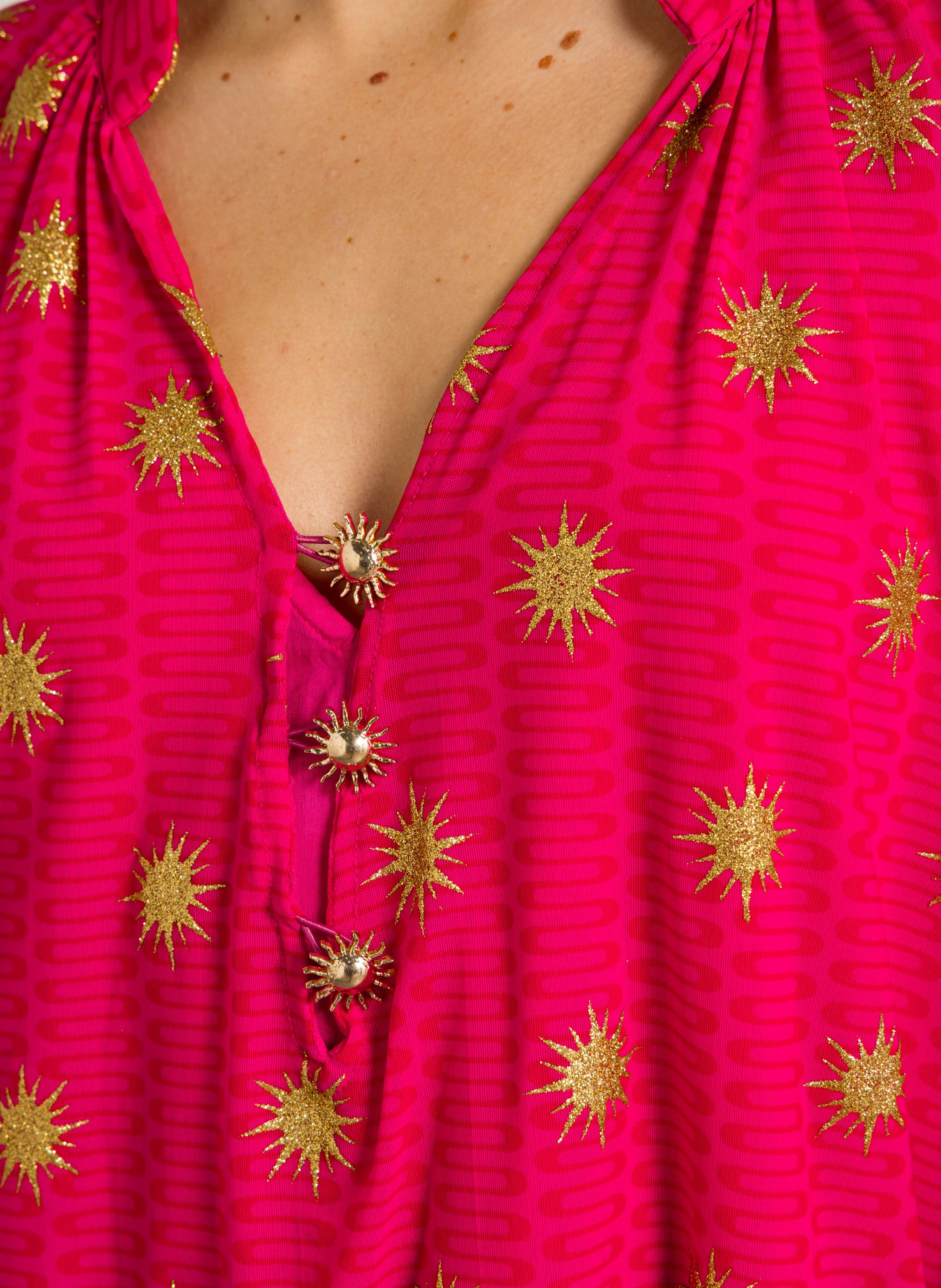 Robe courte col tunisien SUNDRESS Multicolor