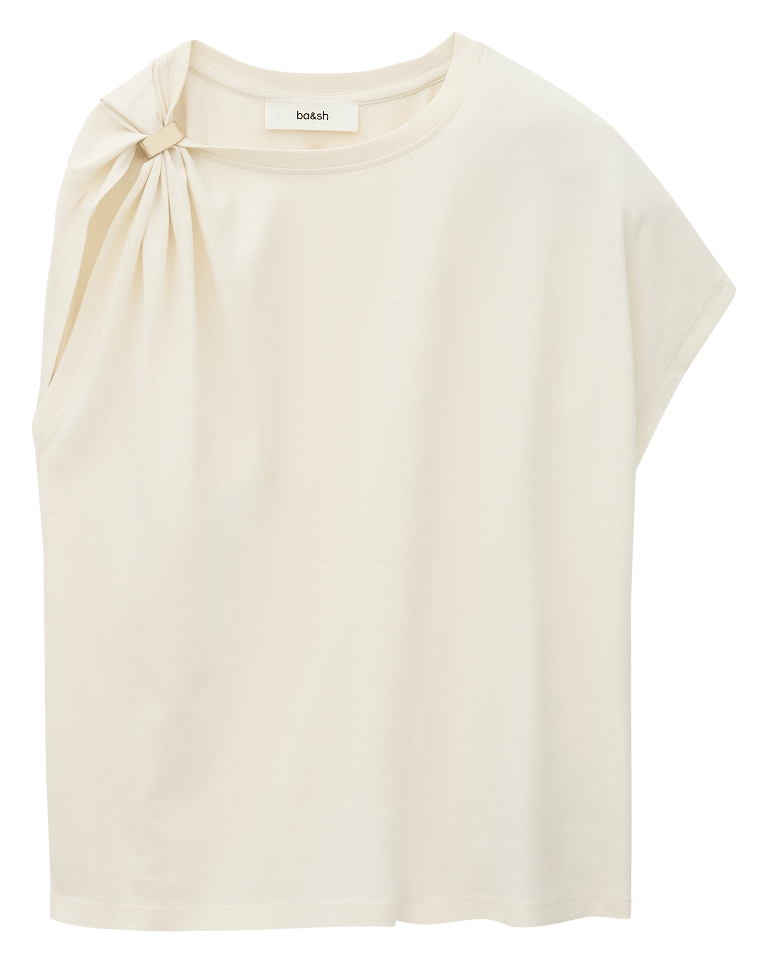 Effen top met lange mouwen en ronde hals BA&SH Beige