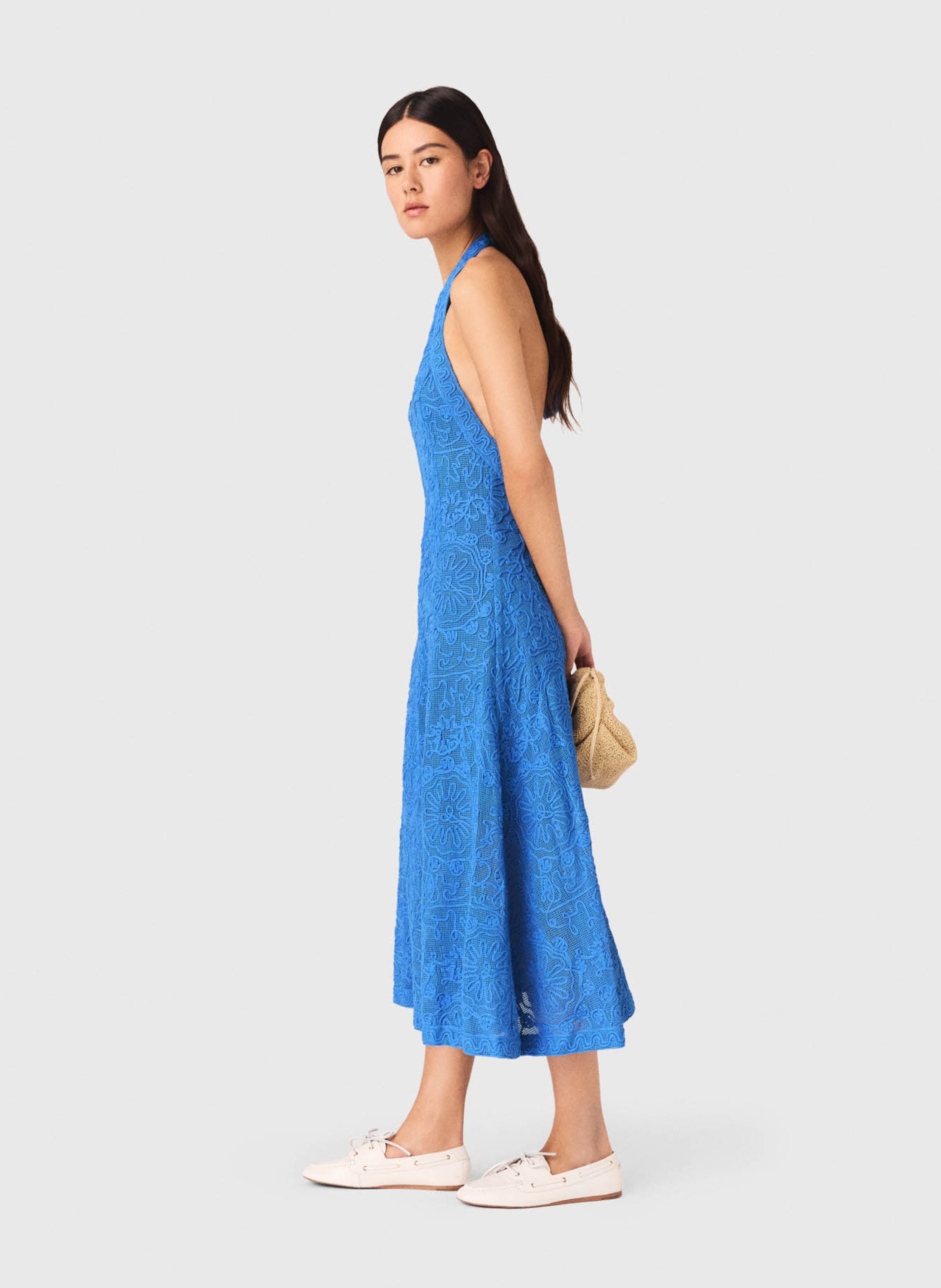 Long cotton dress MAJE Blue