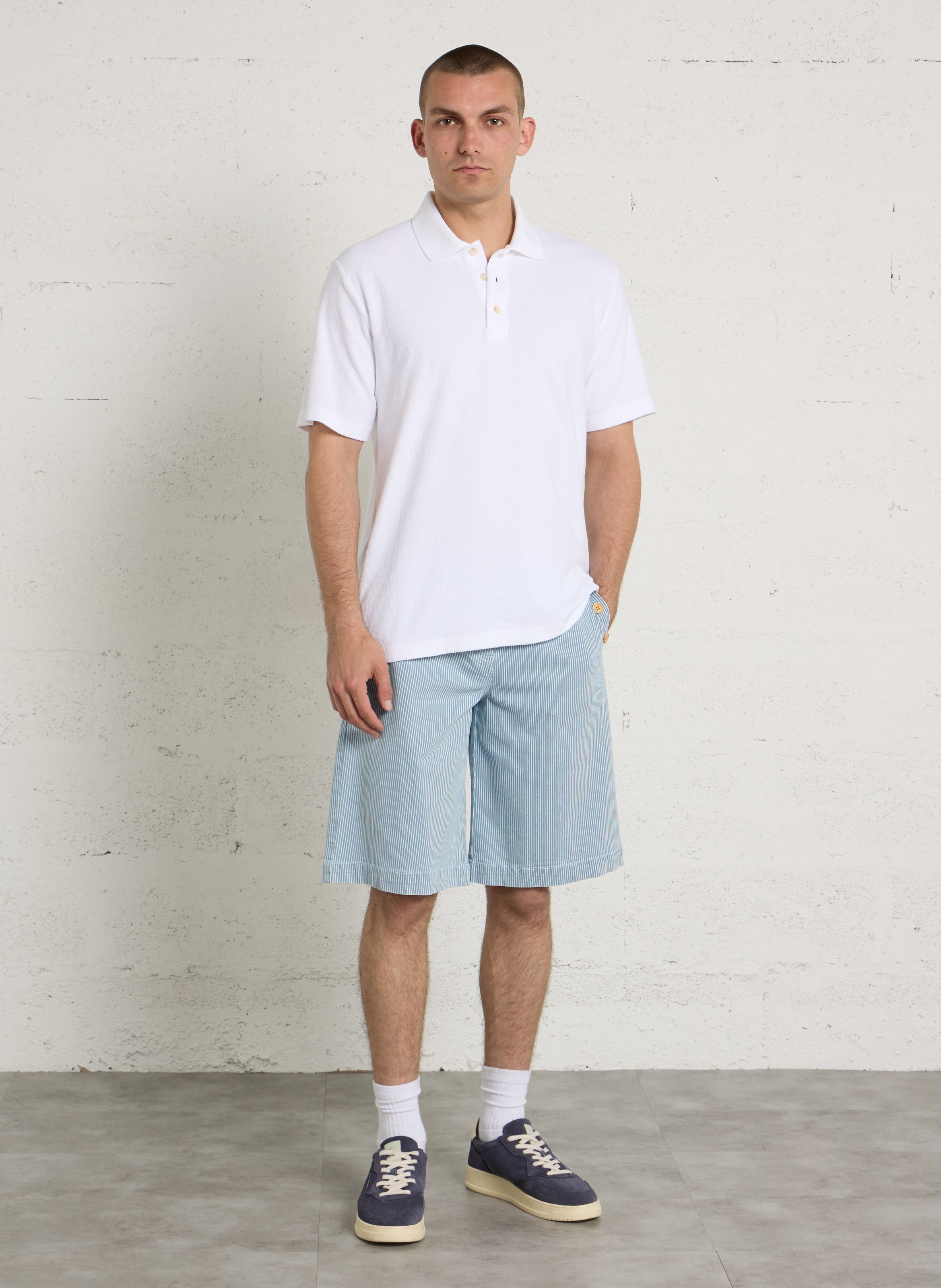 Bermuda droit en coton mélangé ARMOR LUX Bleu