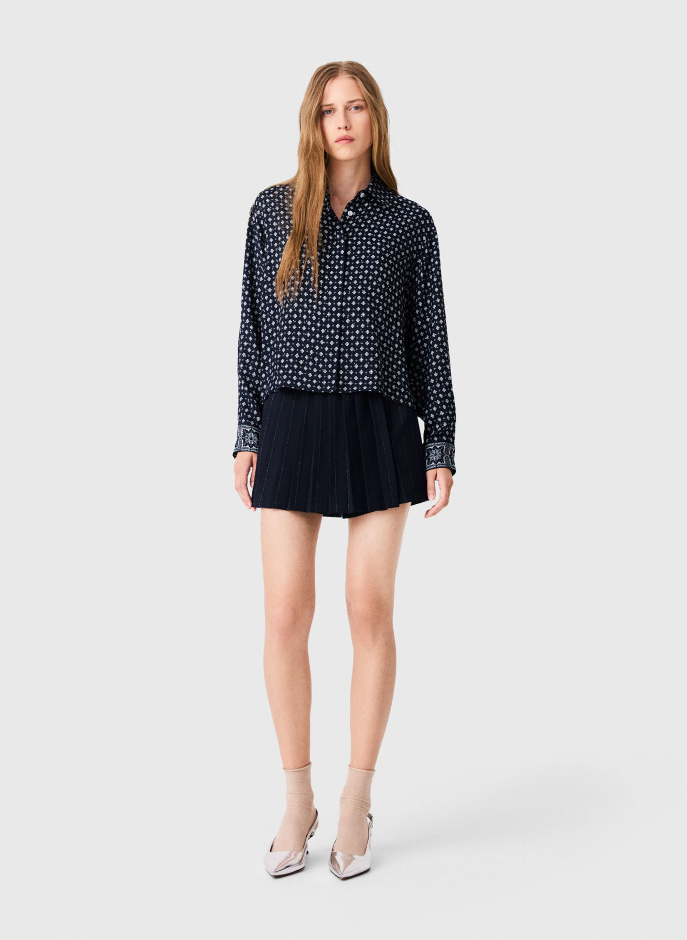 Chemise à pois MAJE Bleu
