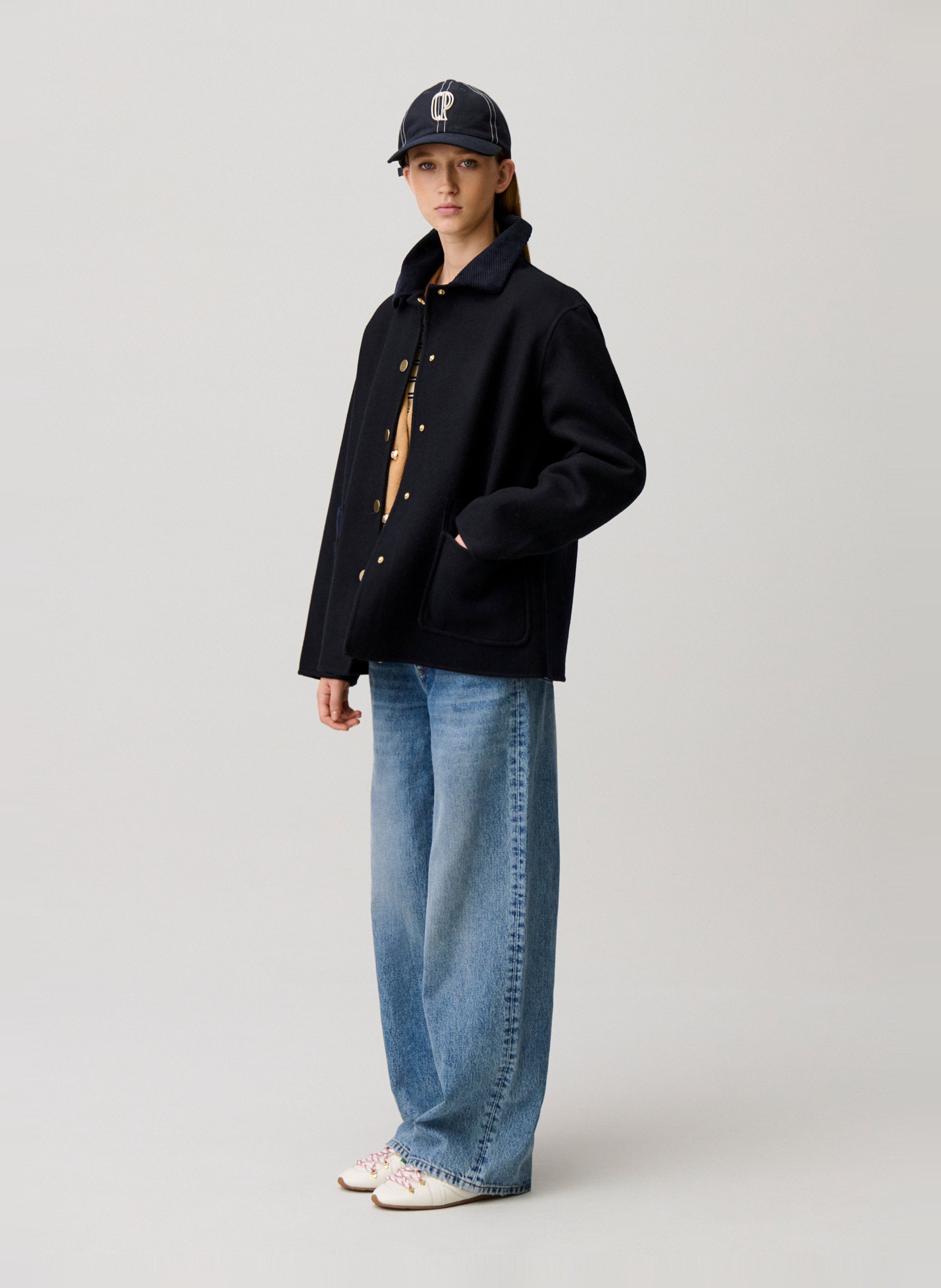 Veste droite boutonnée en laine mélangée CLAUDIE PIERLOT Bleu