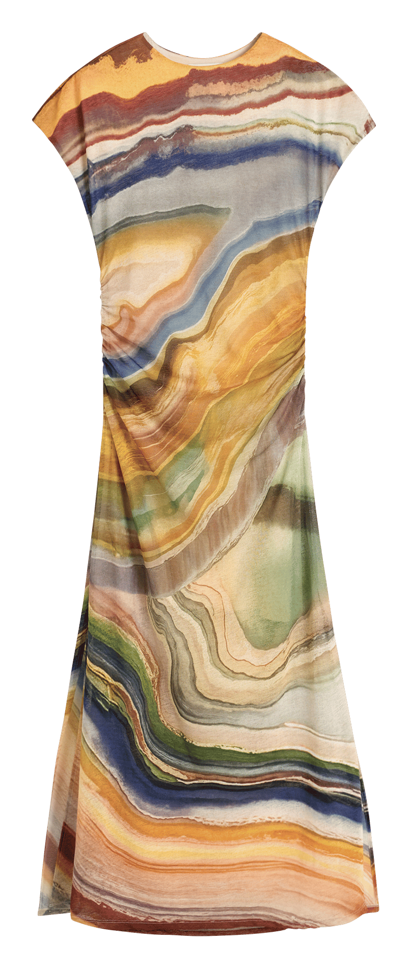 Robe longue imprimée manches courtes DESIGUAL Noir