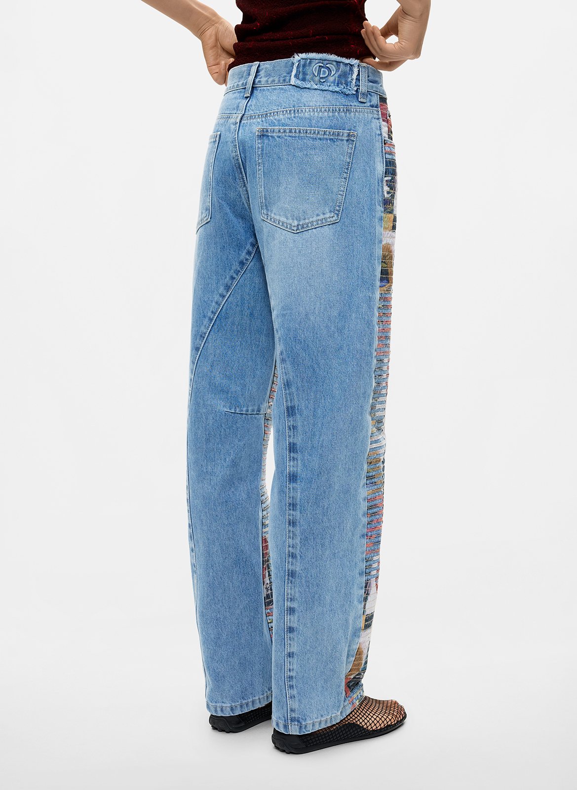 Jean droit en coton imprimé DESIGUAL Bleu