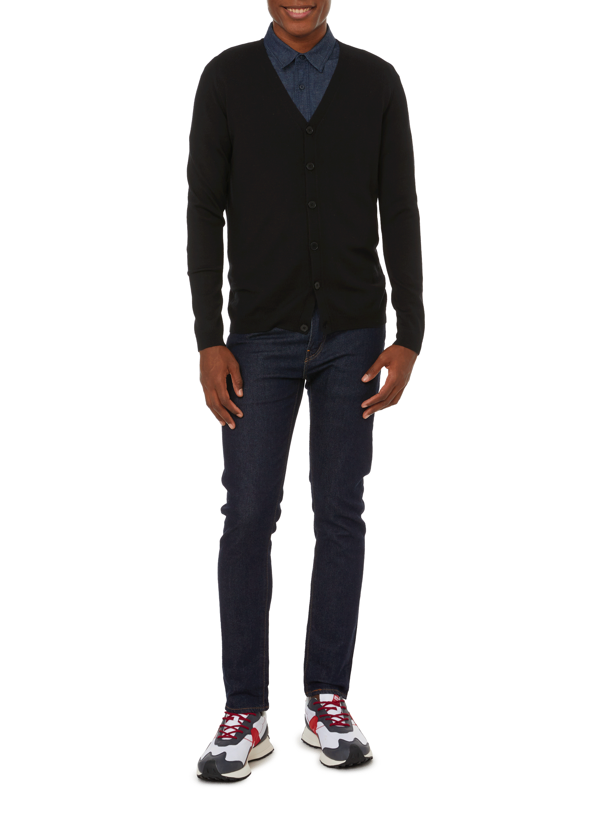 Merino wool cardigan AU PRINTEMPS PARIS Black