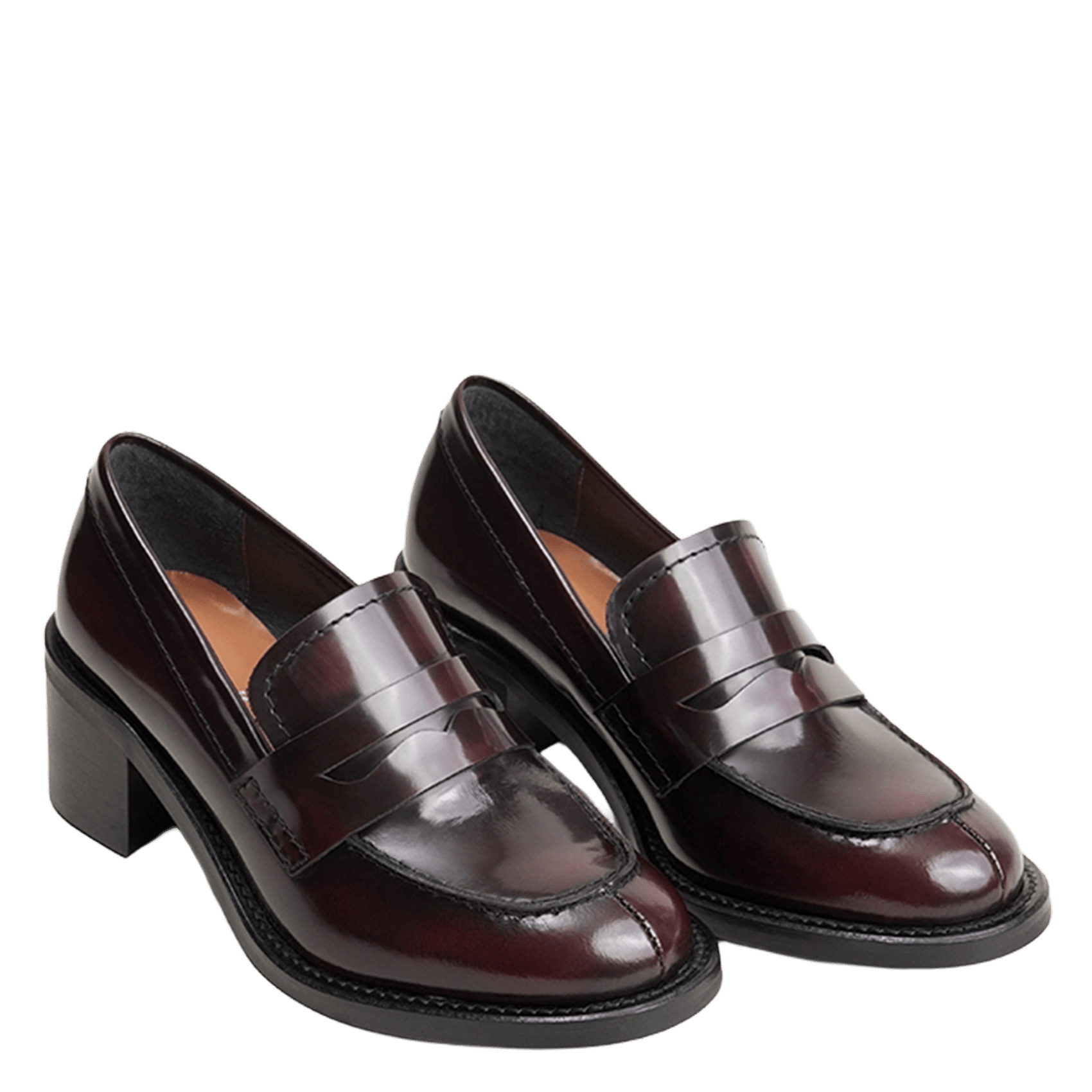 Heeled patent leather loafers JONAK Brown