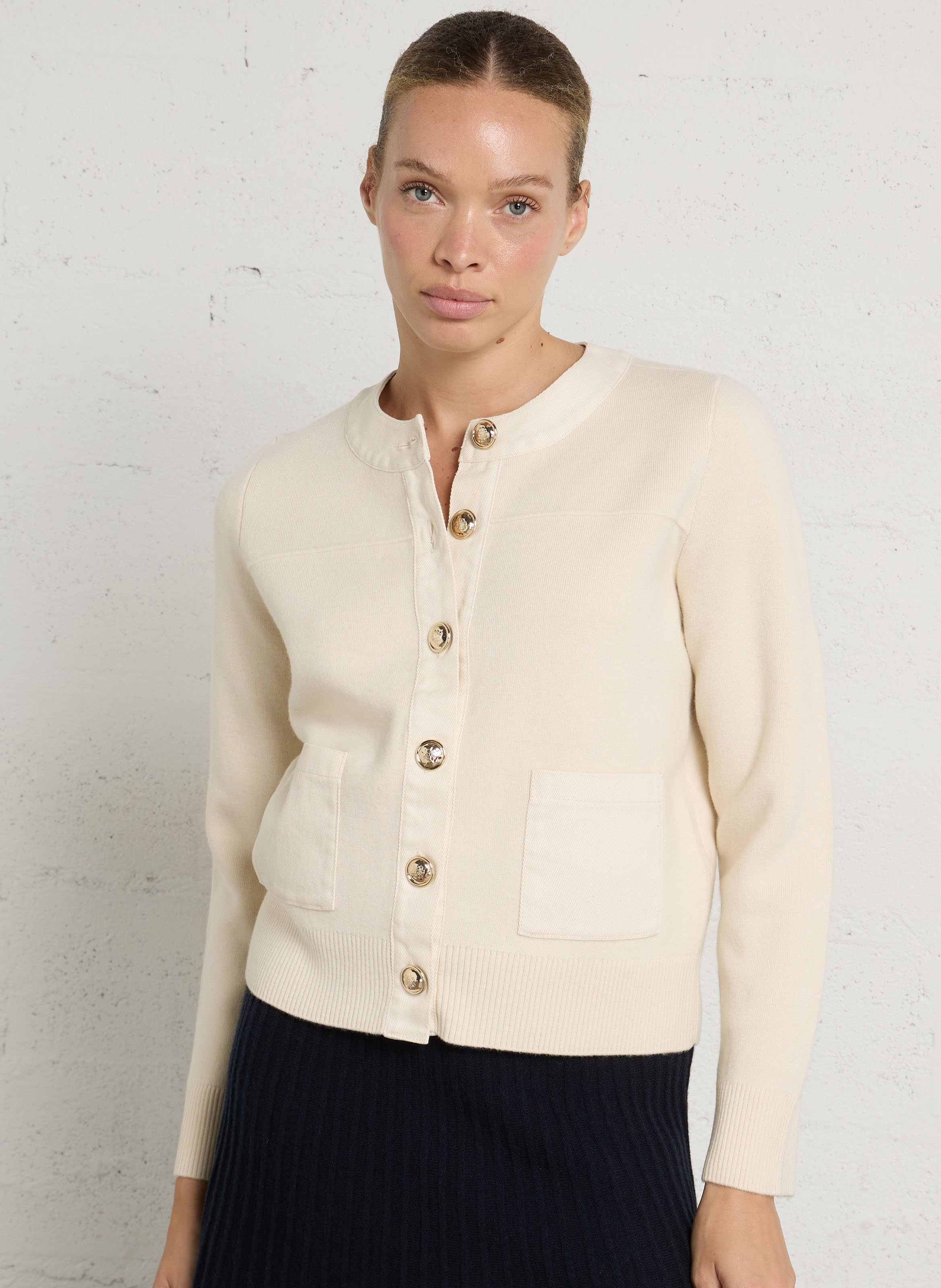 Veste droit en laine mélangée MAISON 123 Blanc