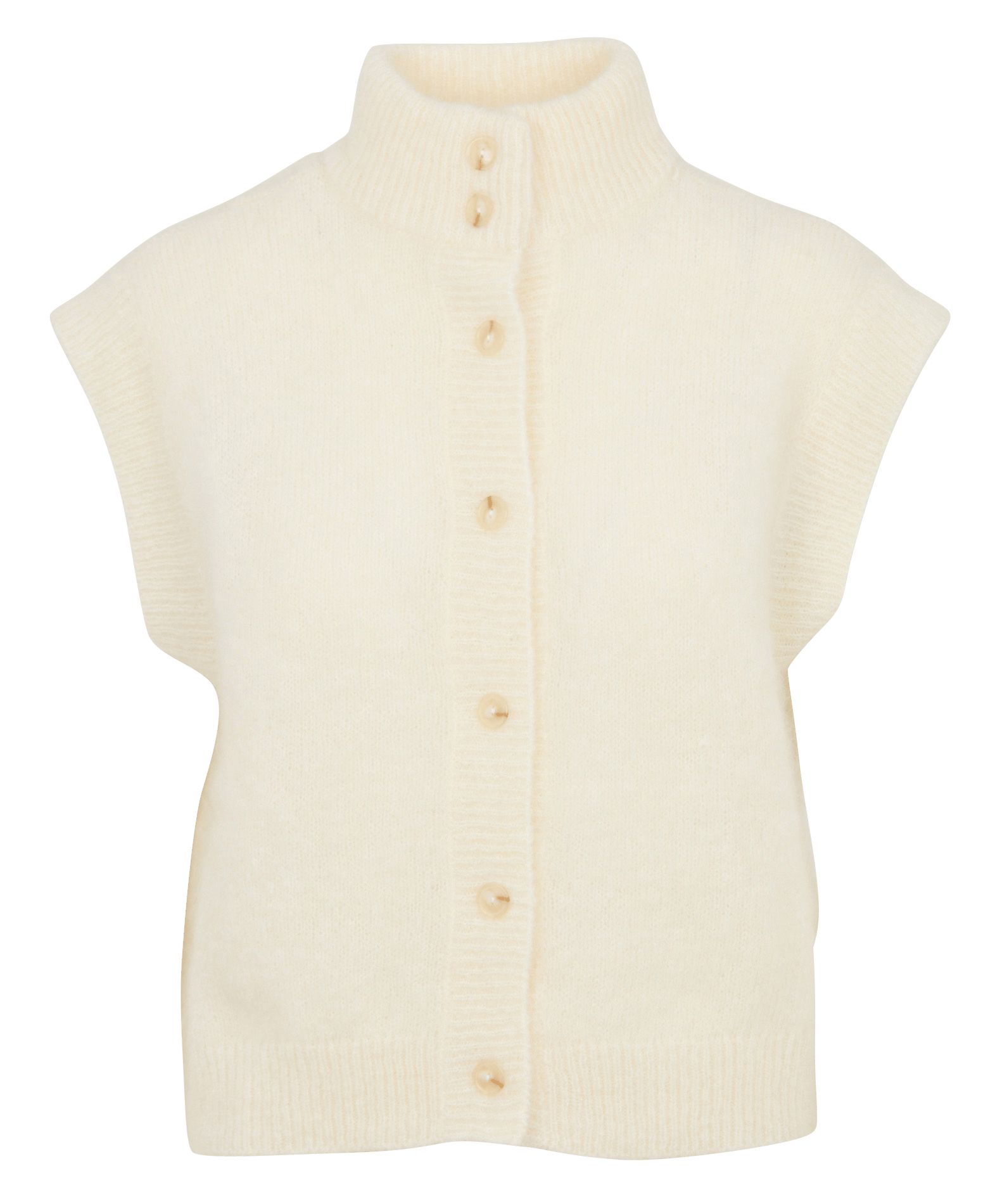 Sleeveless straight mohair blend cardigan DES PETITS HAUTS