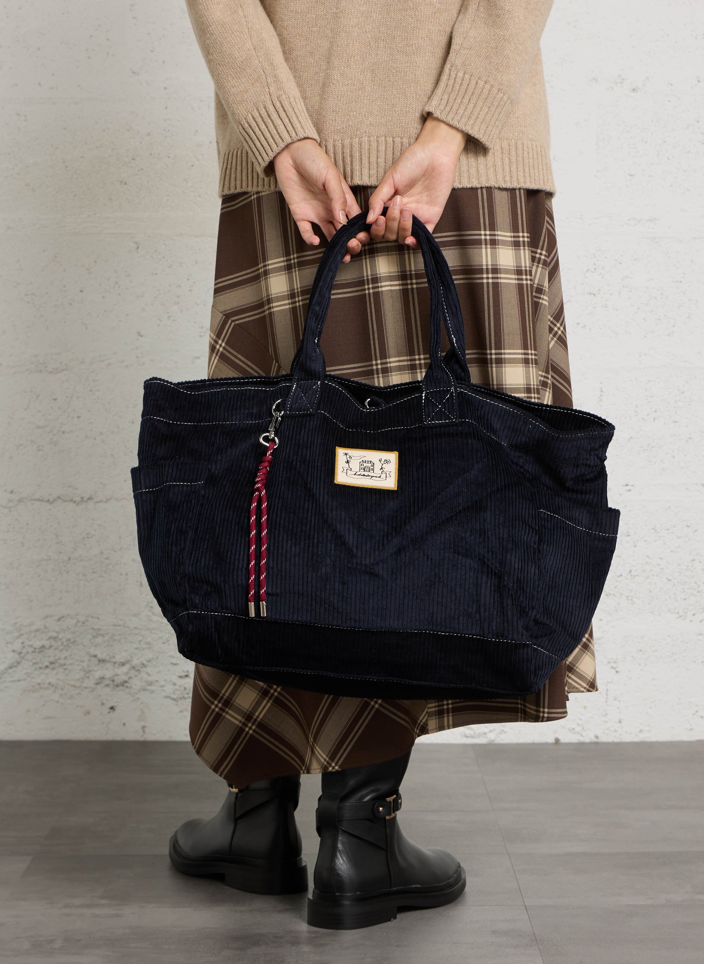 Gestructureerde katoenen shopper tote BECKSONDERGAARD Blauw