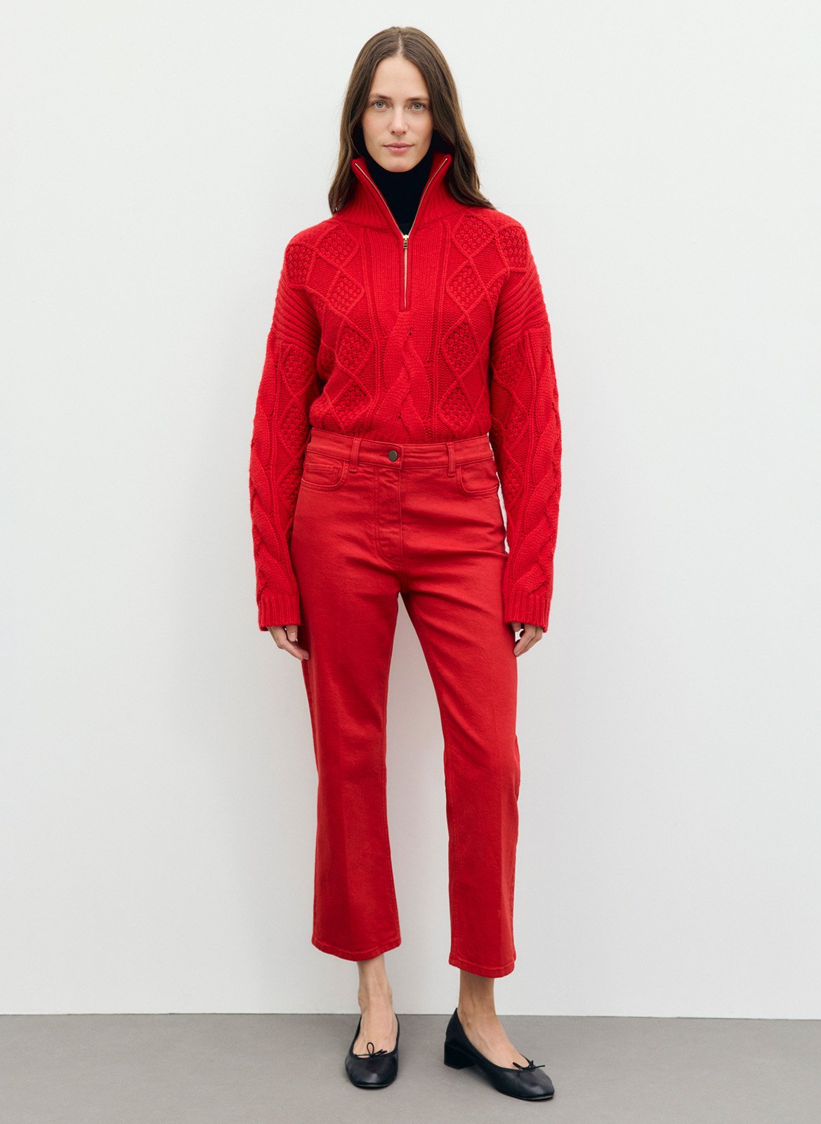 Gerade geschnittene 7/8-Hose uni GERARD DAREL Rot