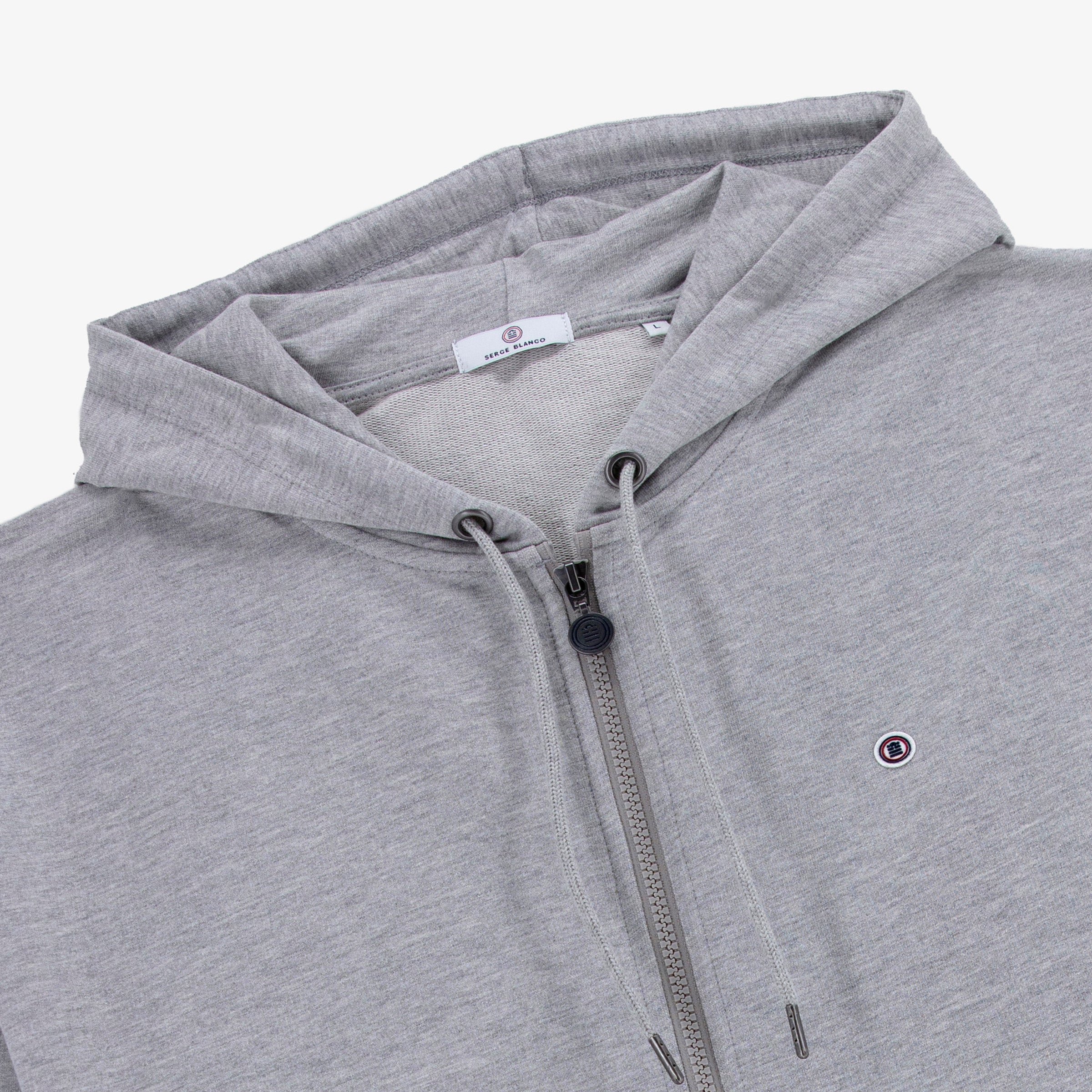 Sidney grey cotton zip-up hoodie SERGE BLANCO Grey
