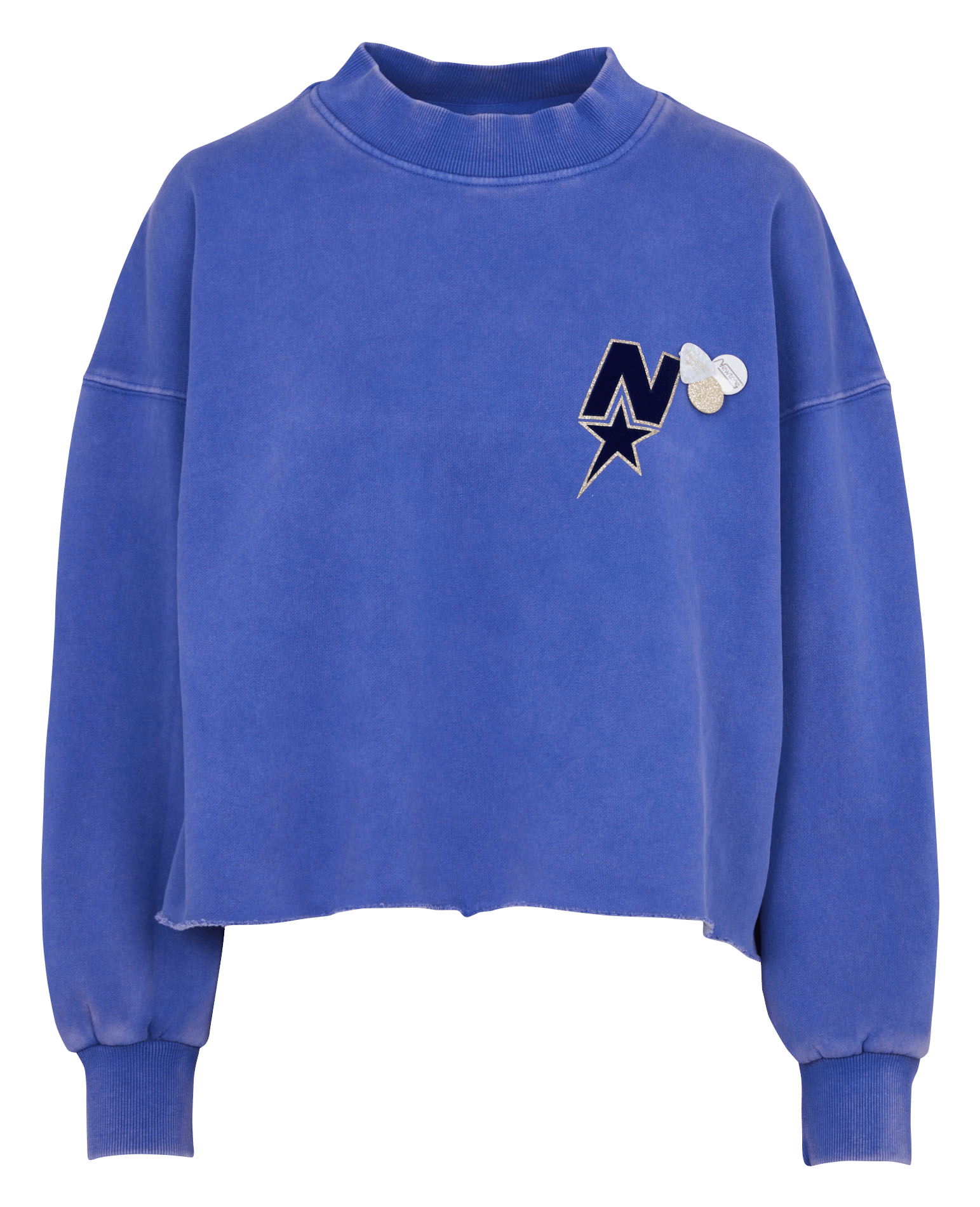 Sweat ample col rond sérigraphié en coton NEWTONE Bleu