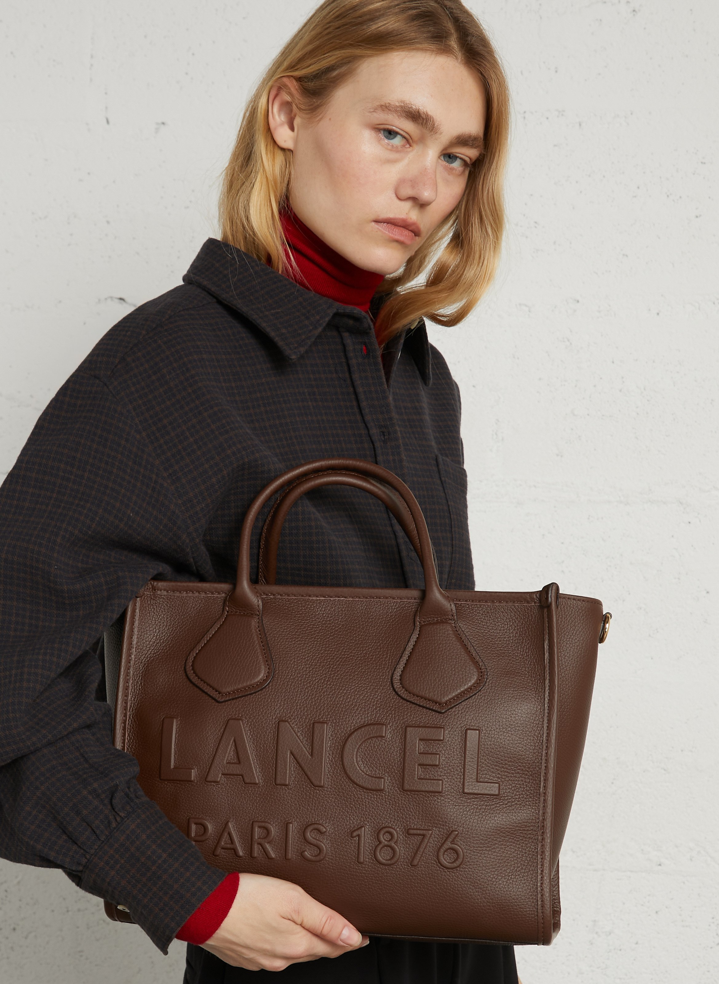 Grote leren shopper Quadrille LANCEL Bruin