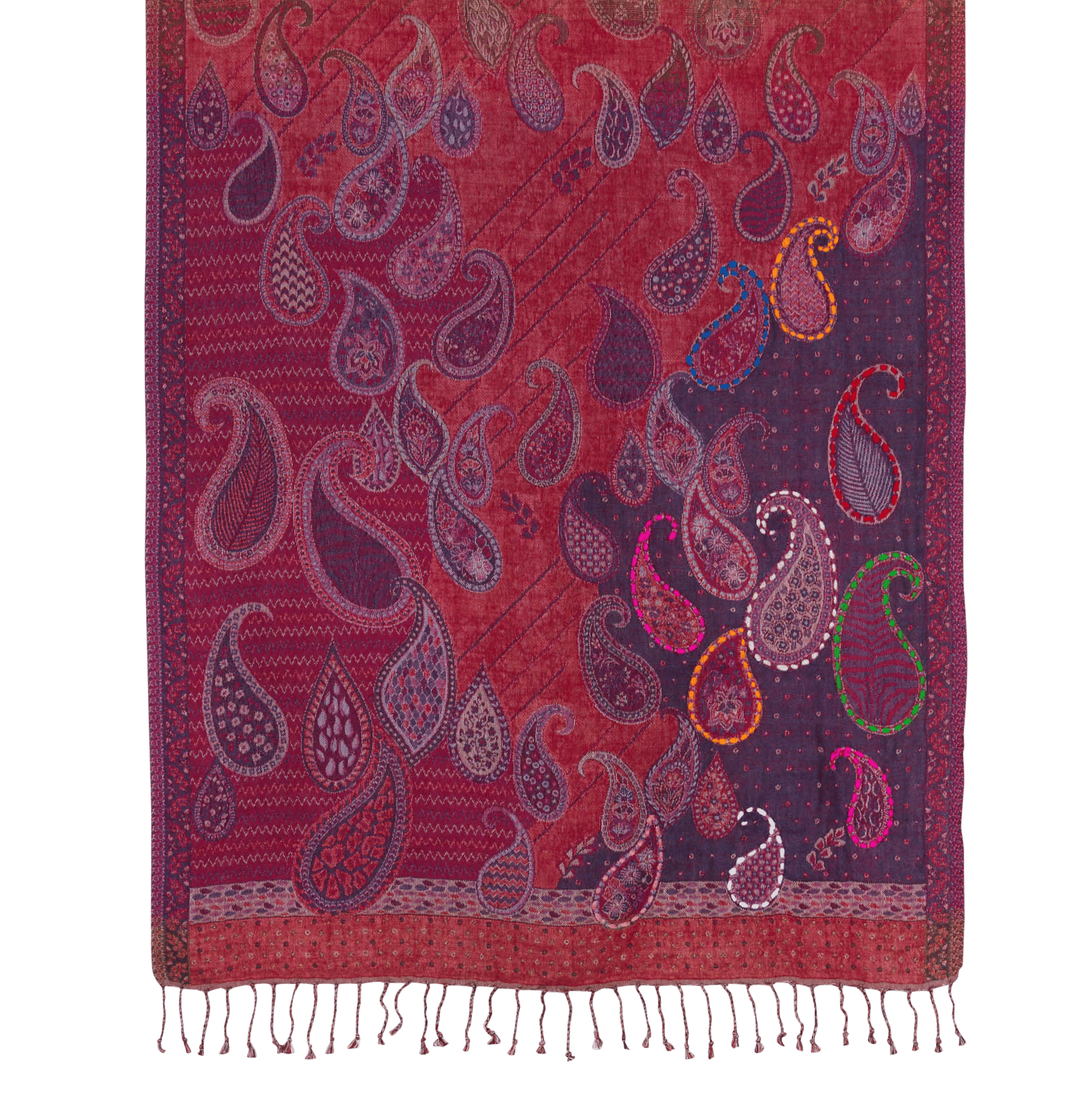 Jacquard-Schal aus Baumwolle LA FEE MARABOUTEE Rot
