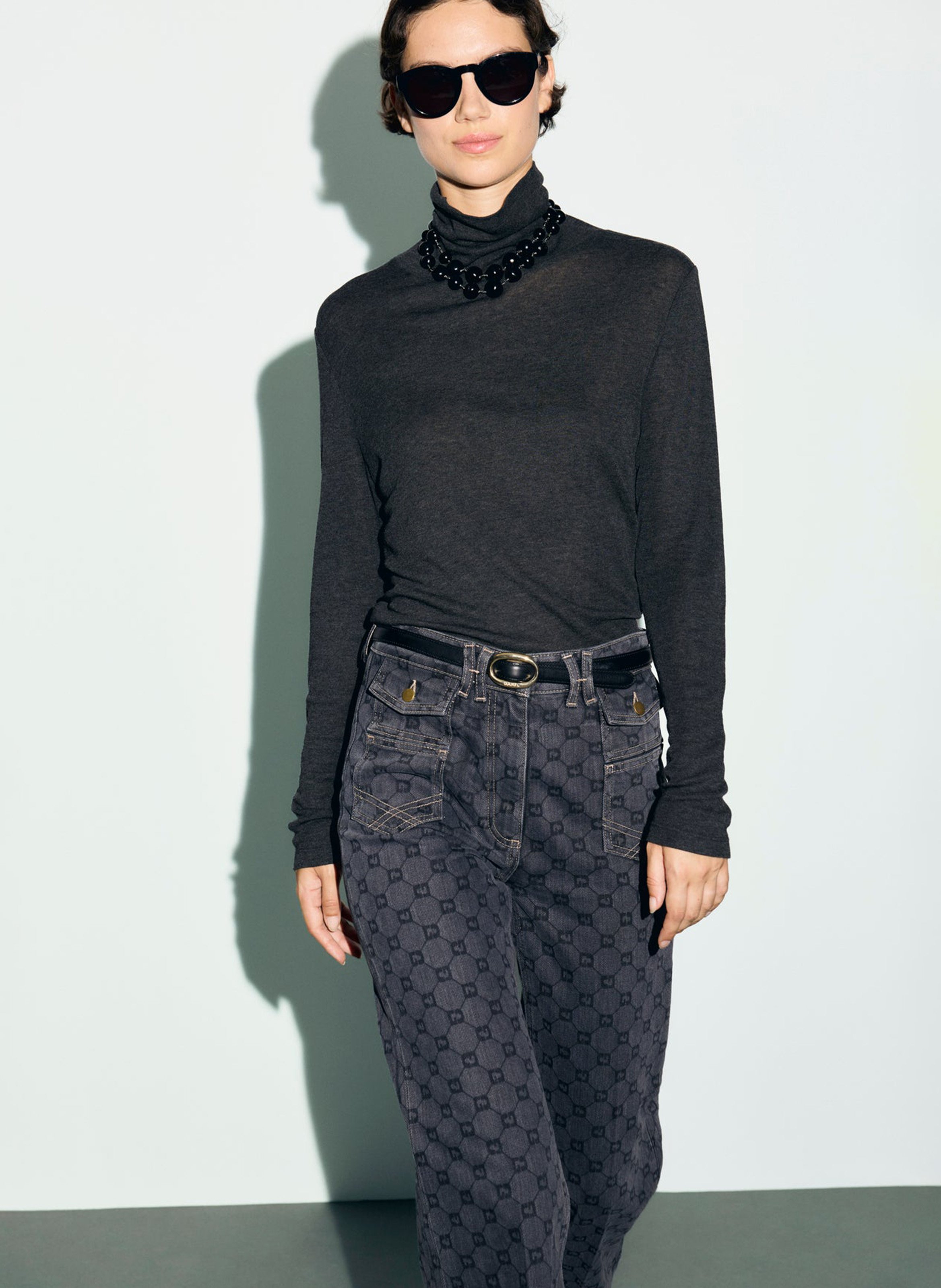 Straight fit round neck plain T-shirt GERARD DAREL Grey