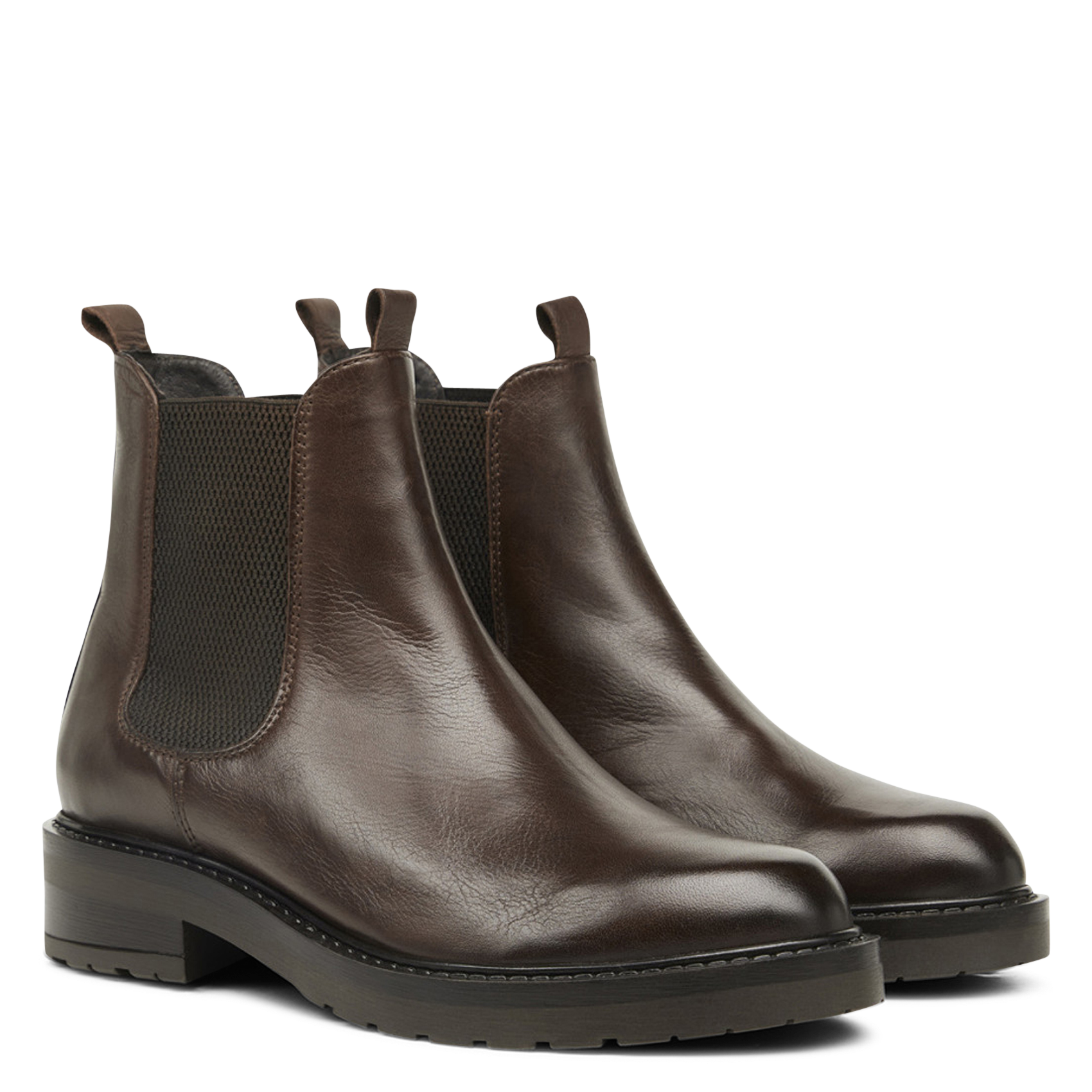 Leather mid-calf boots PAVEMENT Brown