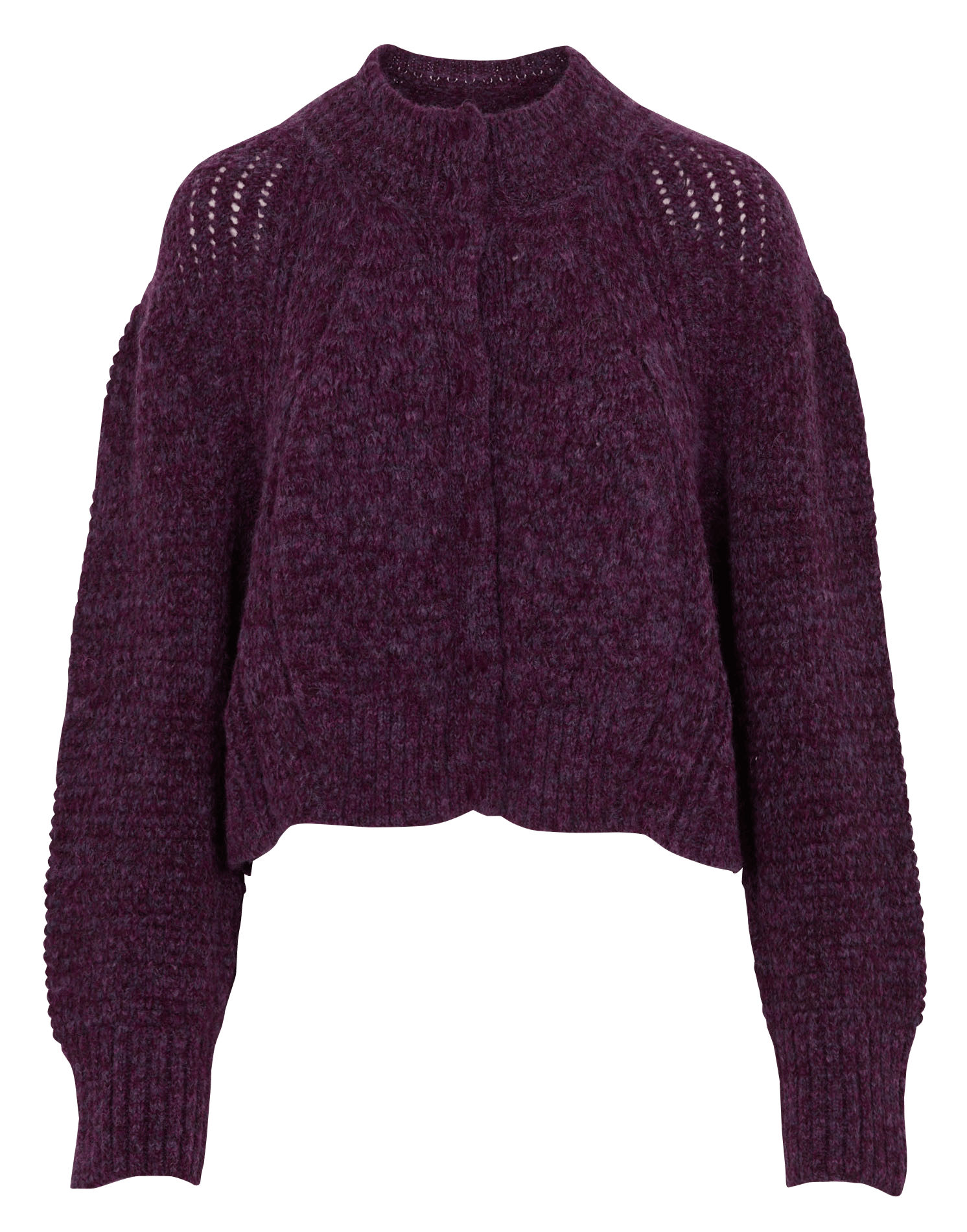 Gerade geschnittene Strickjacke aus Wollmix COTELAC Braun