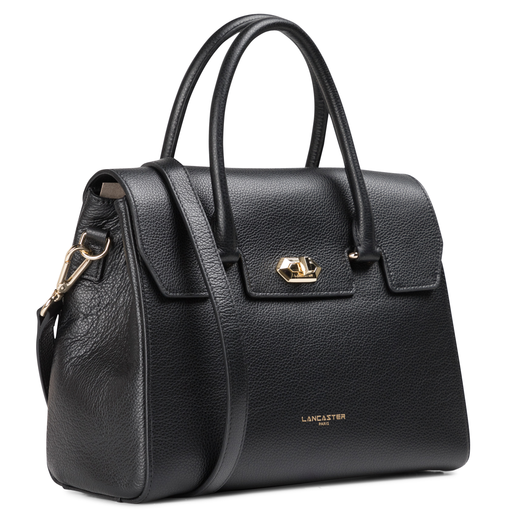Sac à main à rabat en cuir LANCASTER PARIS Noir